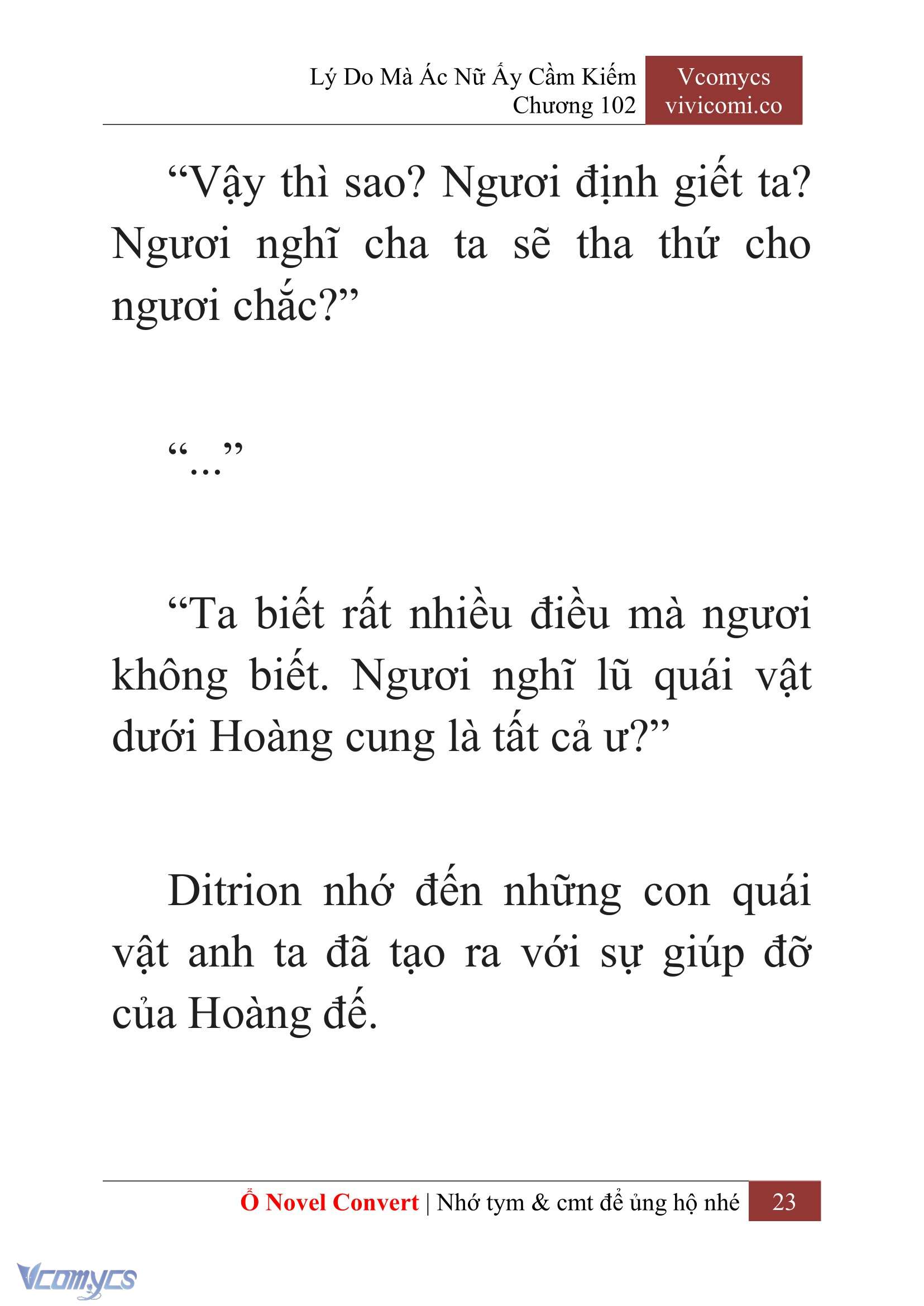 [Novel] Lý Do Mà Ác Nữ Ấy Cầm Kiếm Chap 102 - Next Chap 103