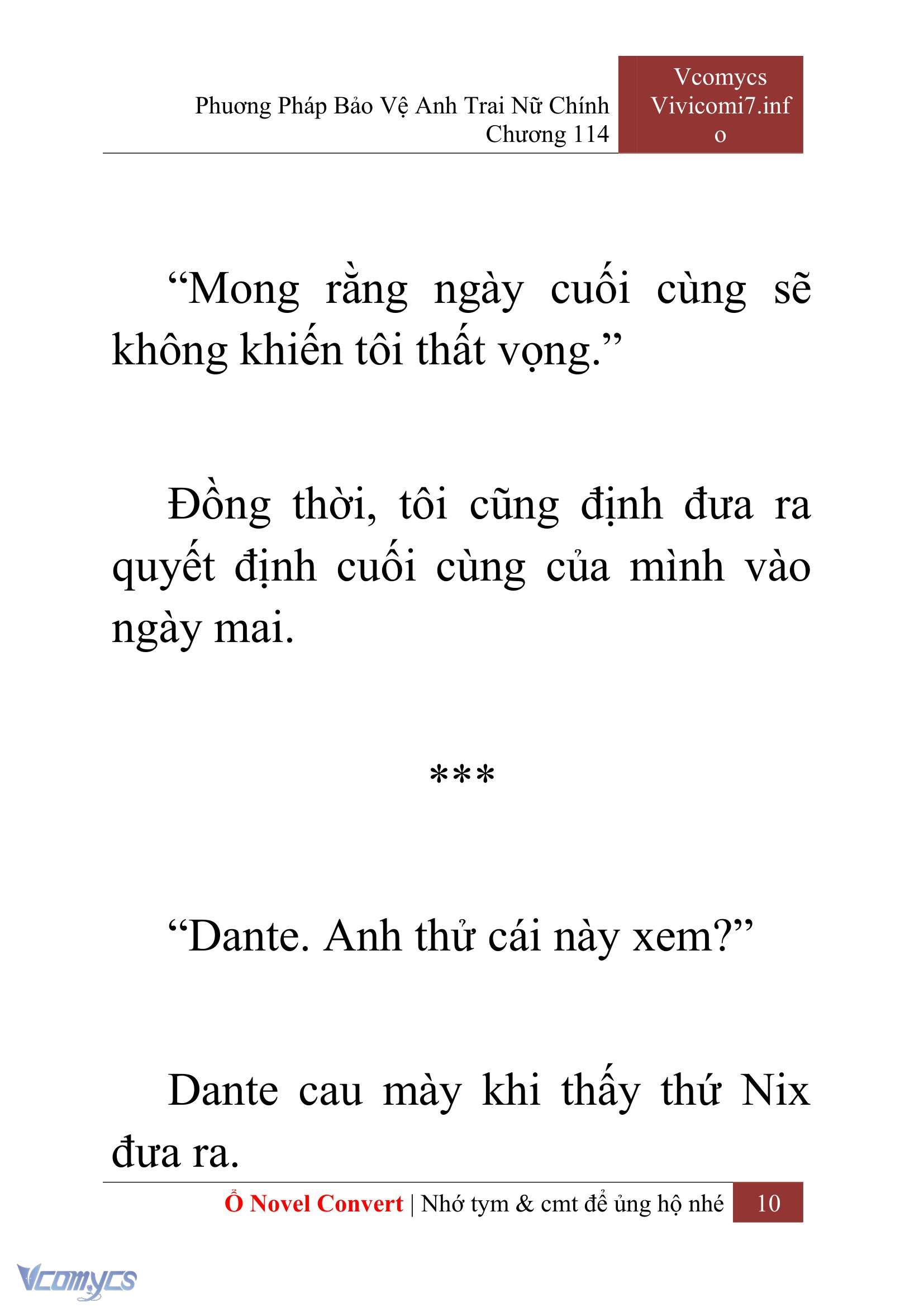 [Novel] Phương Pháp Bảo Vệ Anh Trai Nữ Chính Chap 114 - Trang 2
