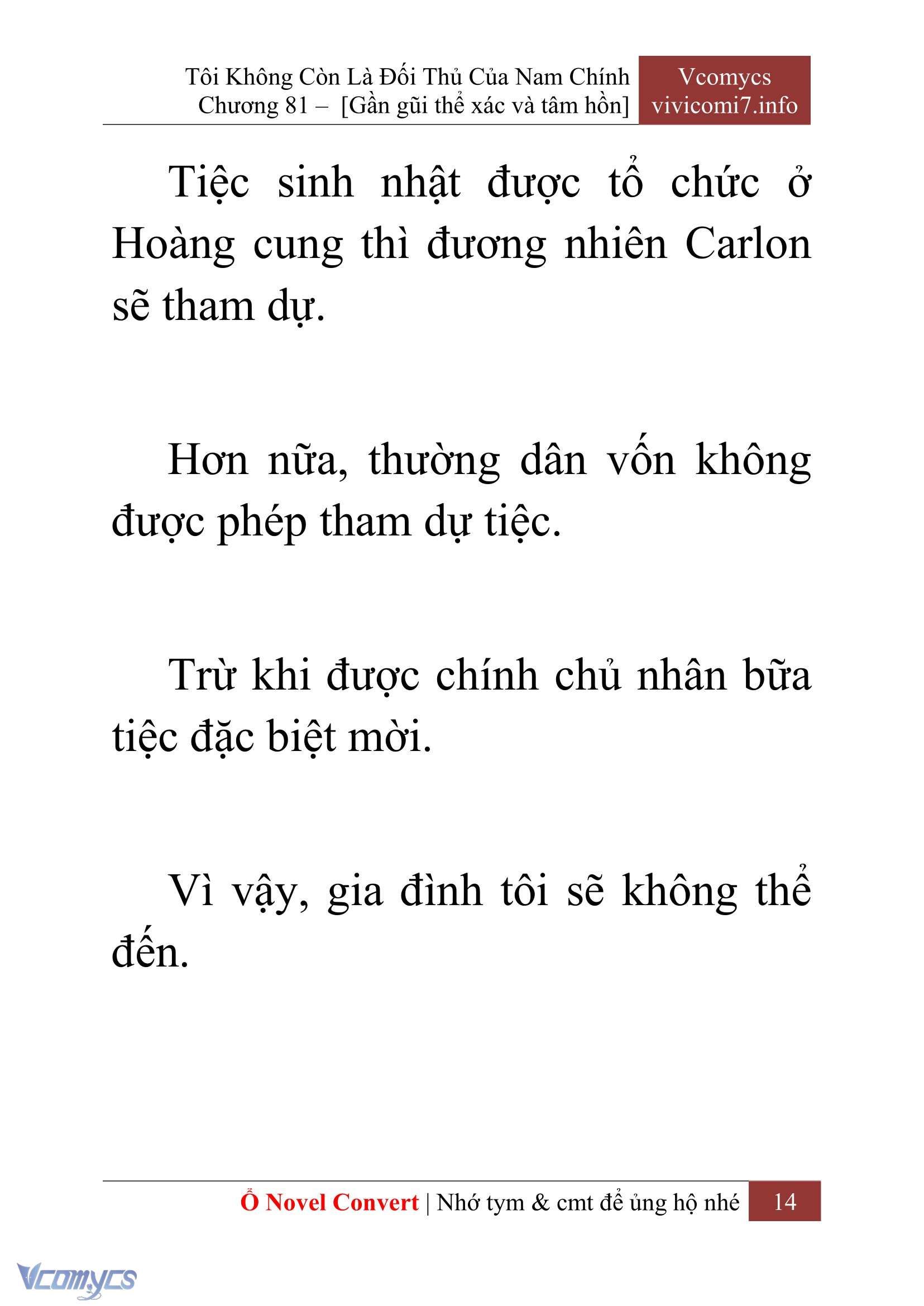 [Novel] Tôi Không Còn Là Đối Thủ Của Nam Chính Chap 81 - Next 