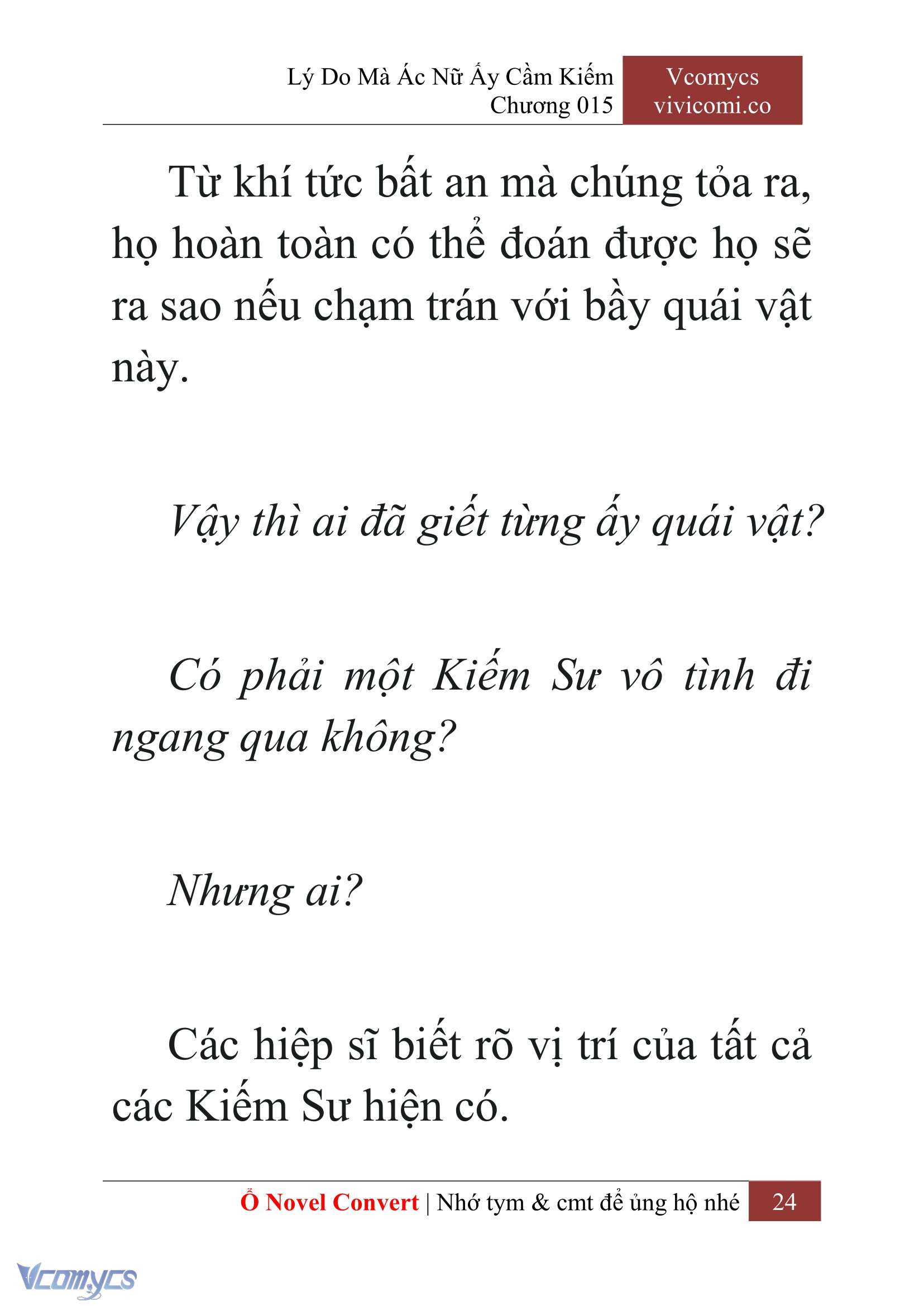 [Novel] Lý Do Mà Ác Nữ Ấy Cầm Kiếm Chap 15 - Trang 2