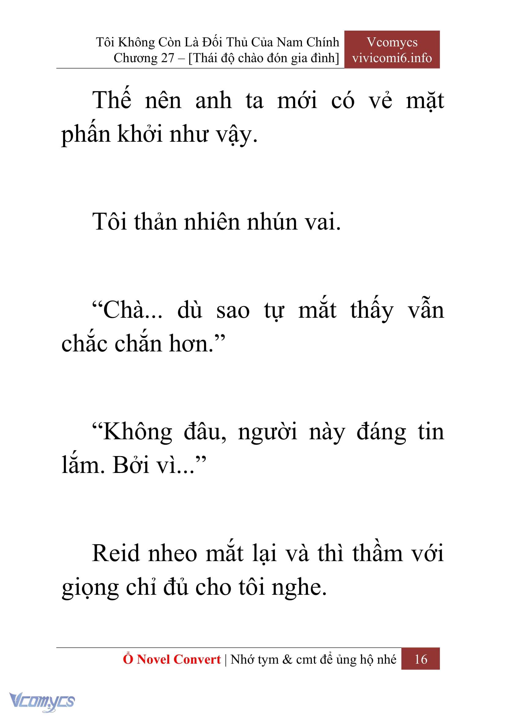 [Novel] Tôi Không Còn Là Đối Thủ Của Nam Chính Chap 27 - Trang 2