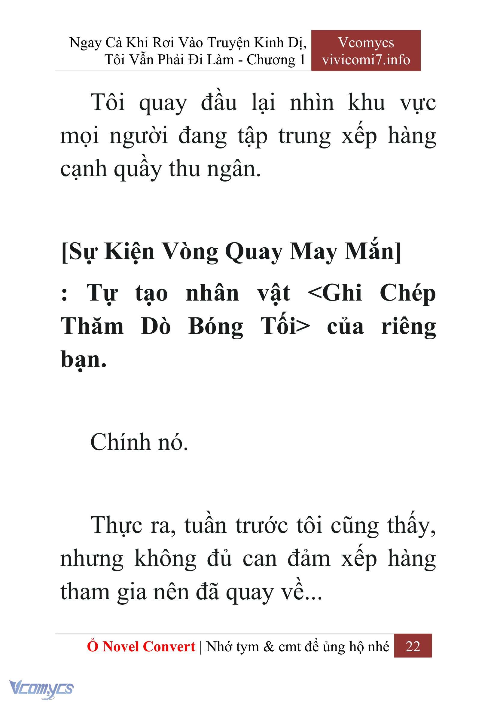 [Novel] Ngay Cả Khi Rơi Vào Truyện Kinh Dị, Tôi Vẫn Phải Đi Làm Chap 1 - Next Chap 2