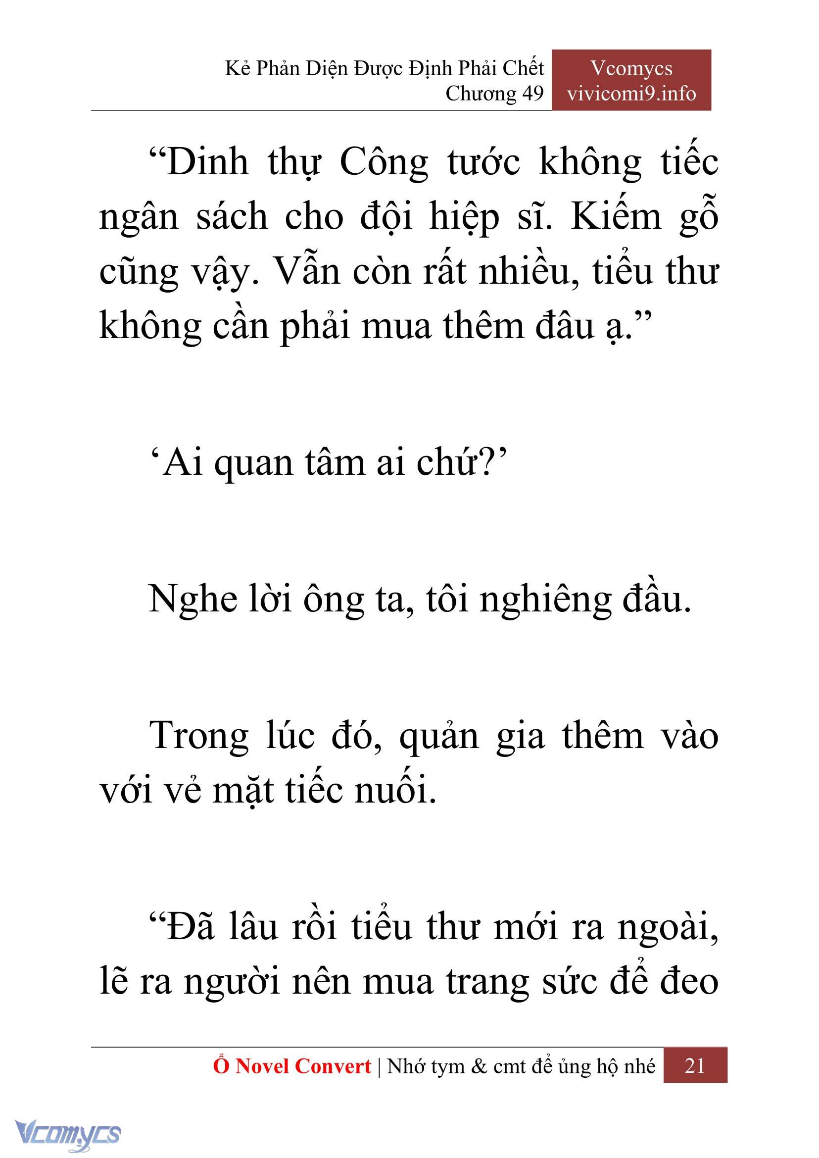 [Novel] Kẻ Phản Diện Được Định Phải Chết Chap 49 - Trang 2