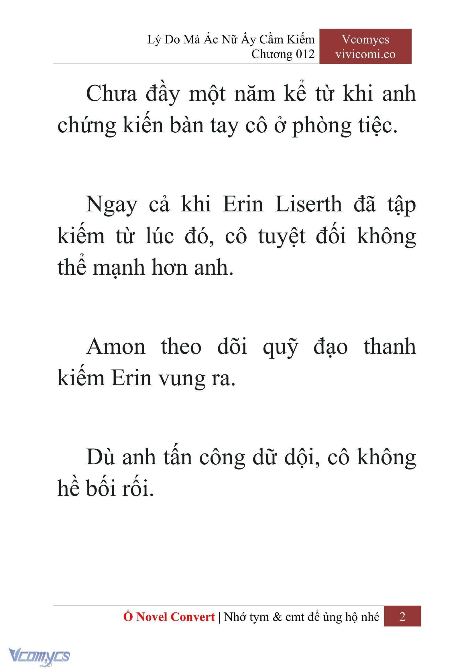 [Novel] Lý Do Mà Ác Nữ Ấy Cầm Kiếm Chap 12 - Trang 2