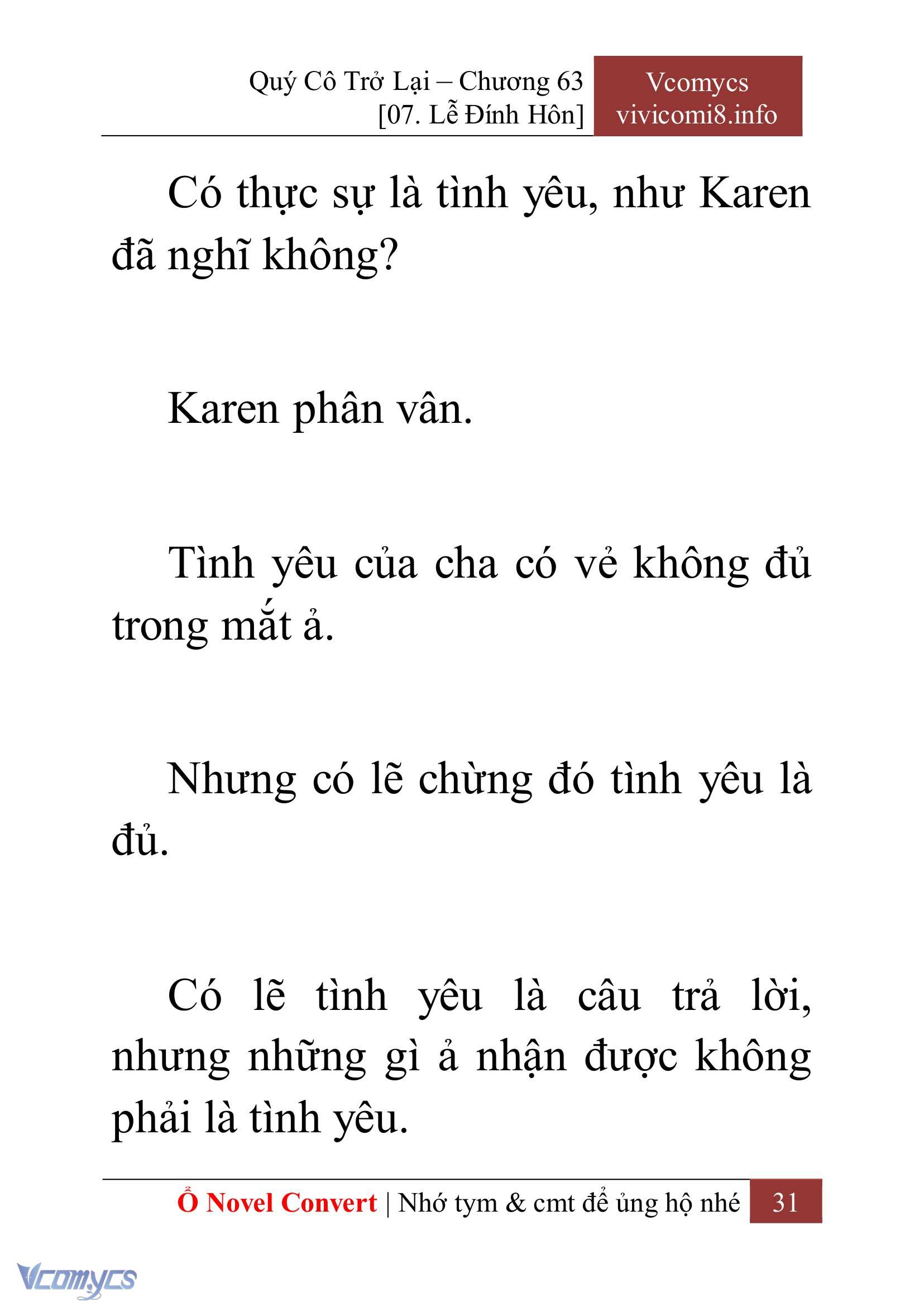 [Novel] Quý Cô Trở Lại Chap 63 - Next 