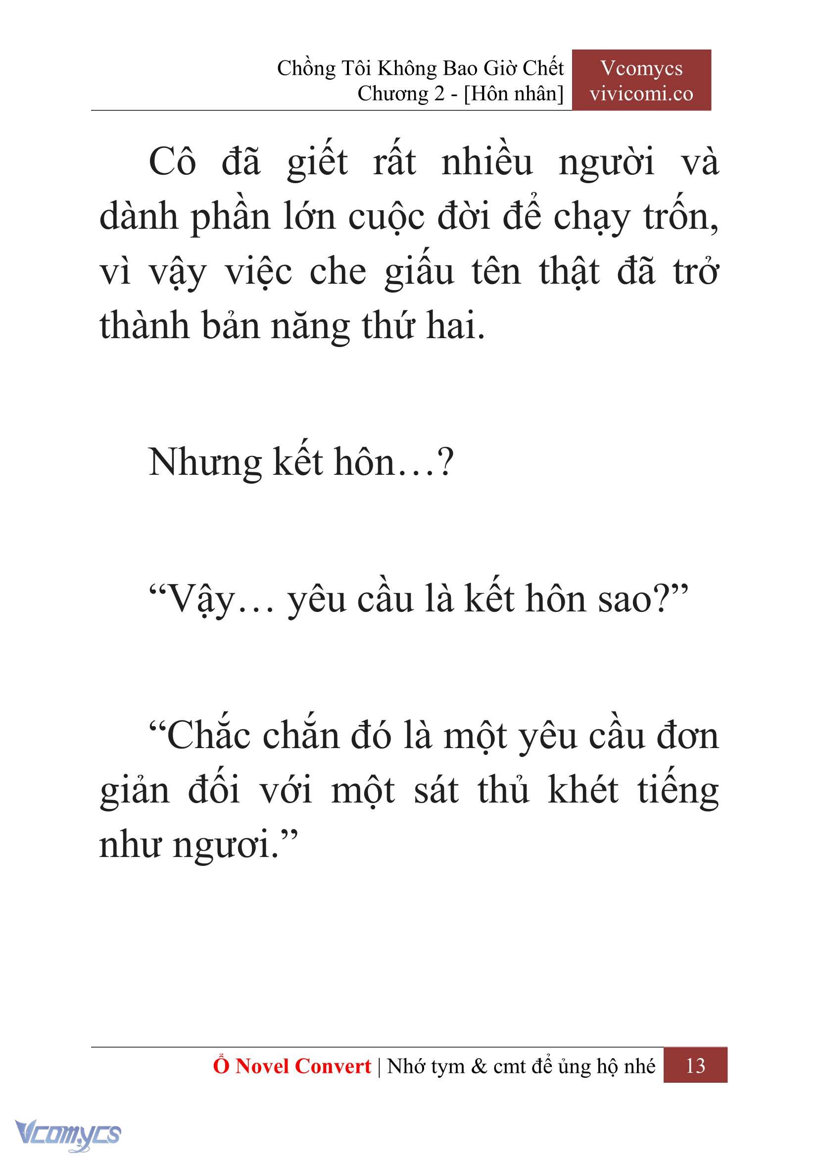 [Novel] Chồng Tôi Không Bao Giờ Chết Chap 2 - Trang 2