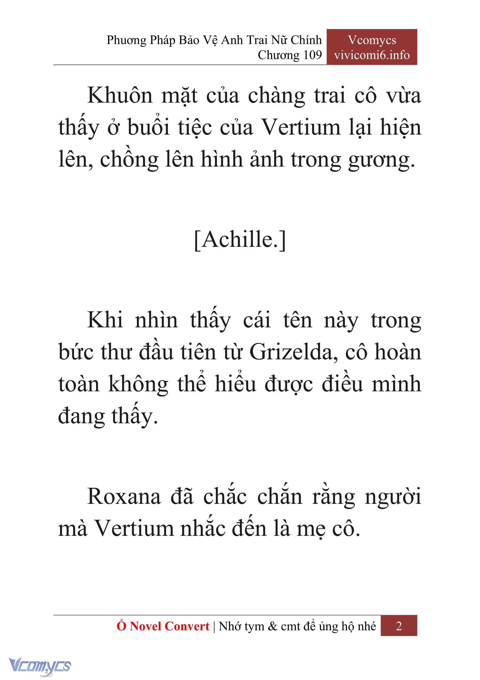 [Novel] Phương Pháp Bảo Vệ Anh Trai Nữ Chính Chap 109 - Trang 2