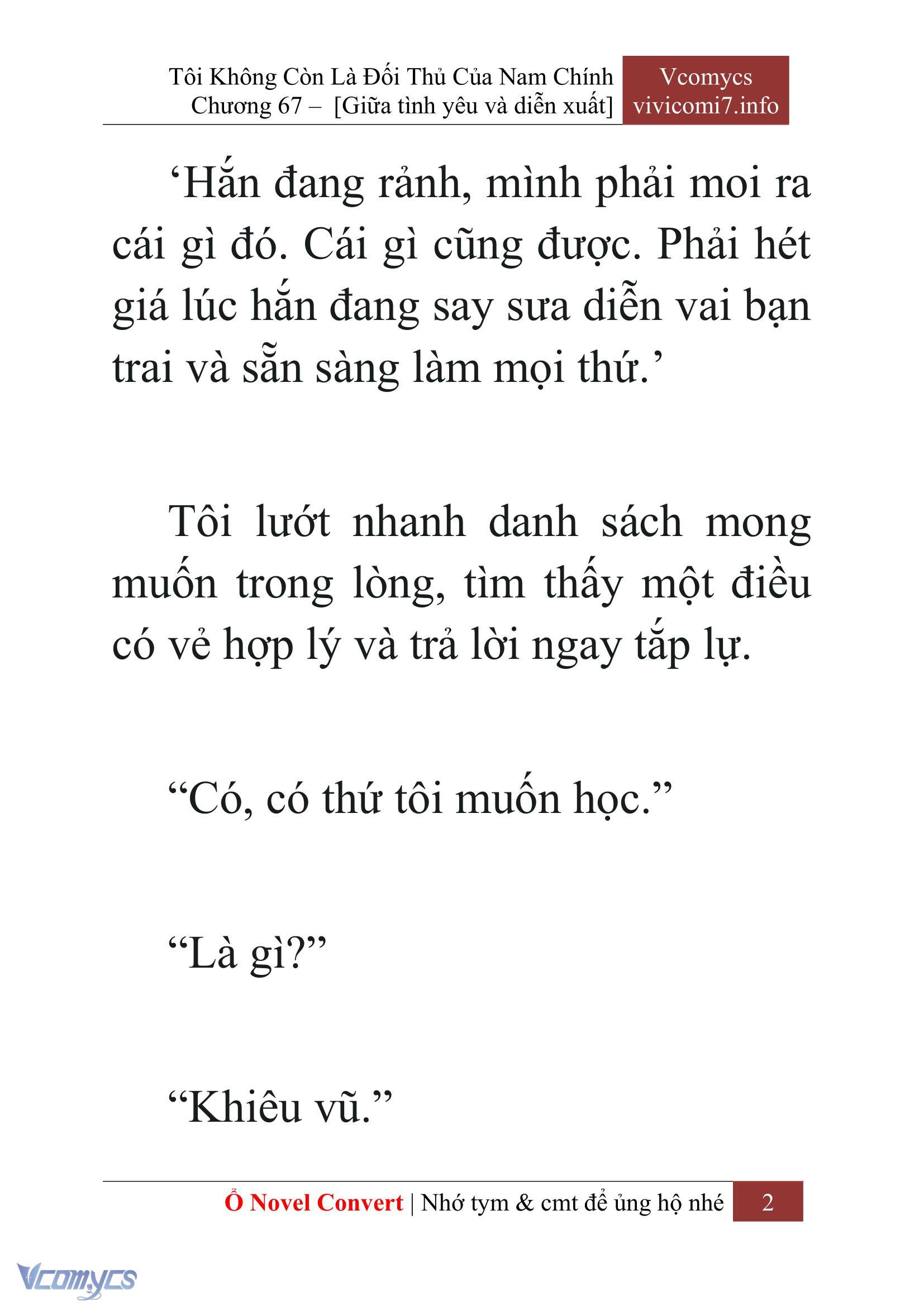 [Novel] Tôi Không Còn Là Đối Thủ Của Nam Chính Chap 67 - Trang 2
