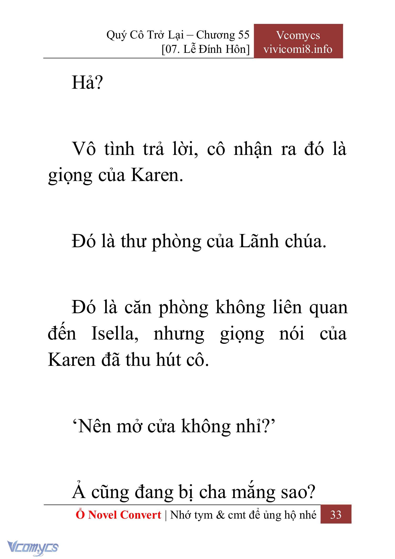 [Novel] Quý Cô Trở Lại Chap 55 - Trang 2