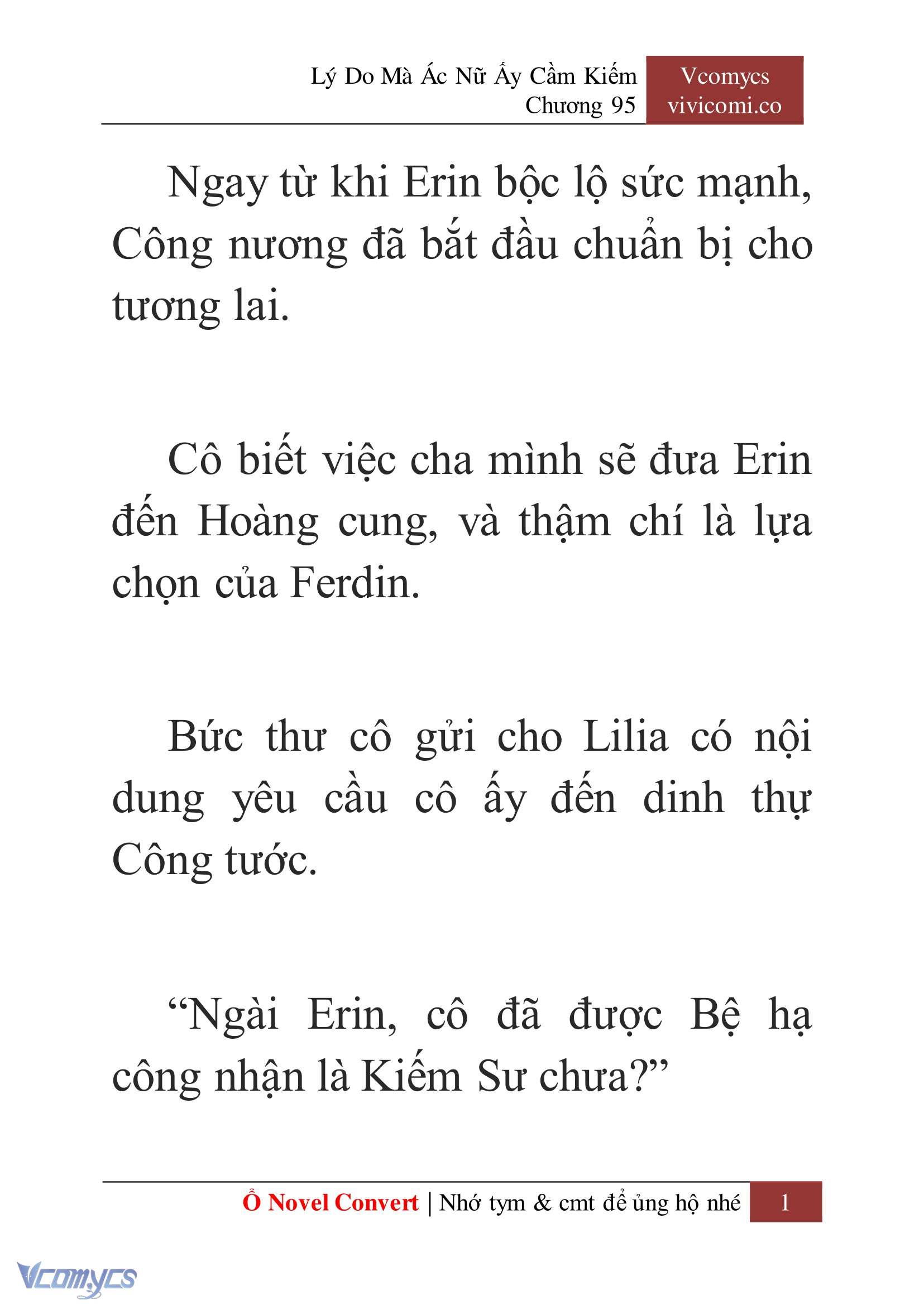 [Novel] Lý Do Mà Ác Nữ Ấy Cầm Kiếm Chap 95 - Next 