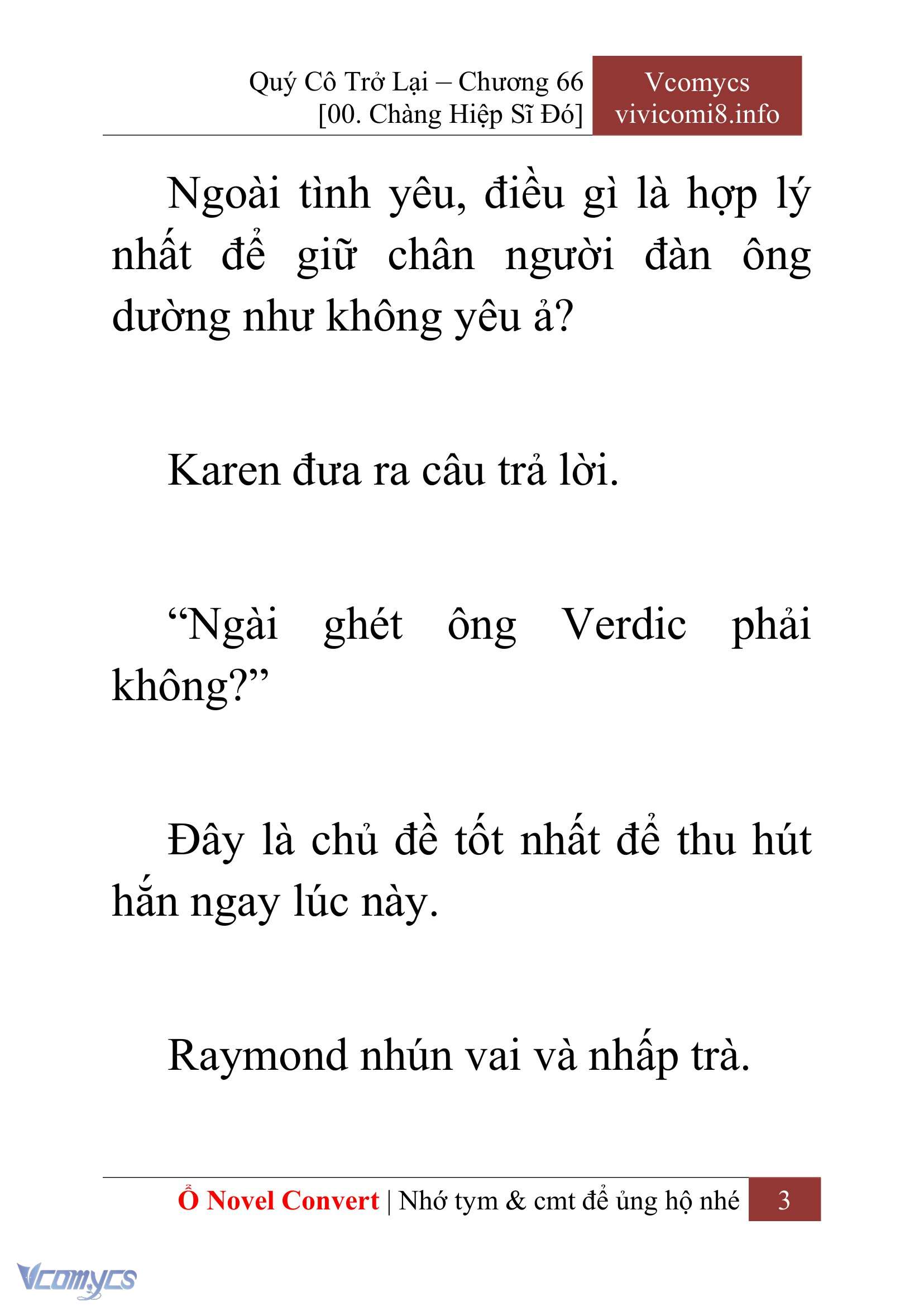 [Novel] Quý Cô Trở Lại Chap 66 - Trang 2