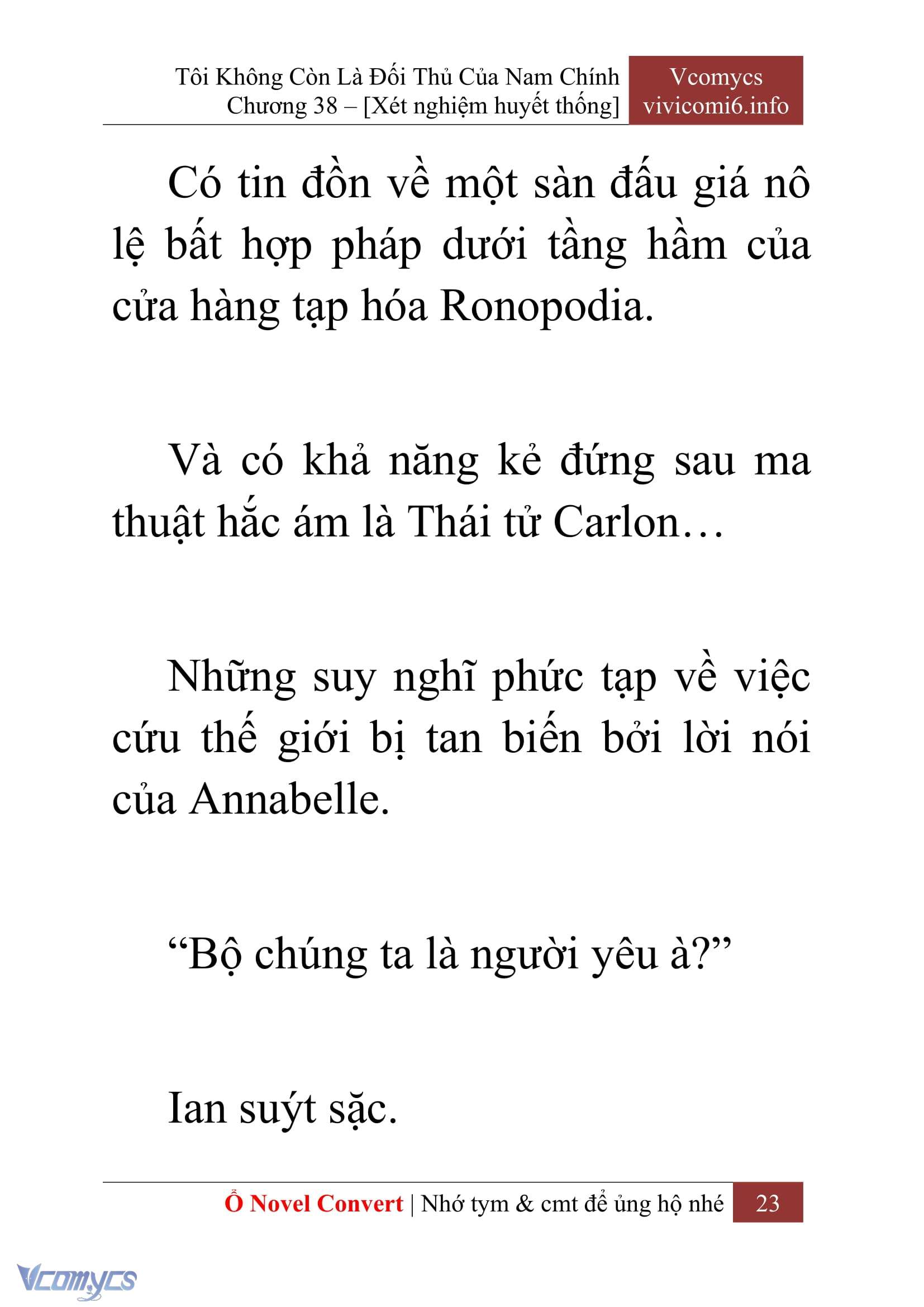 [Novel] Tôi Không Còn Là Đối Thủ Của Nam Chính Chap 38 - Next Chap 39