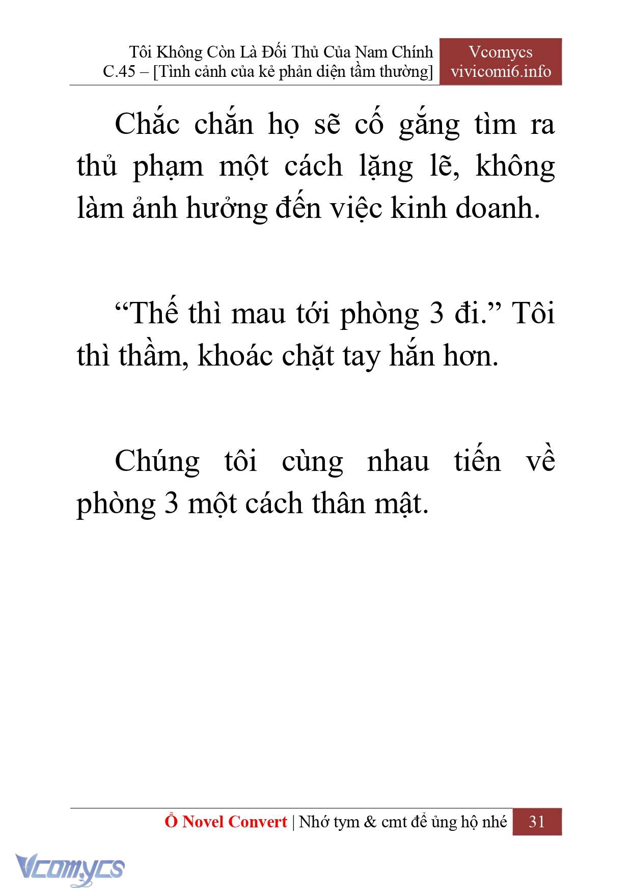 [Novel] Tôi Không Còn Là Đối Thủ Của Nam Chính Chap 45 - Next Chap 46