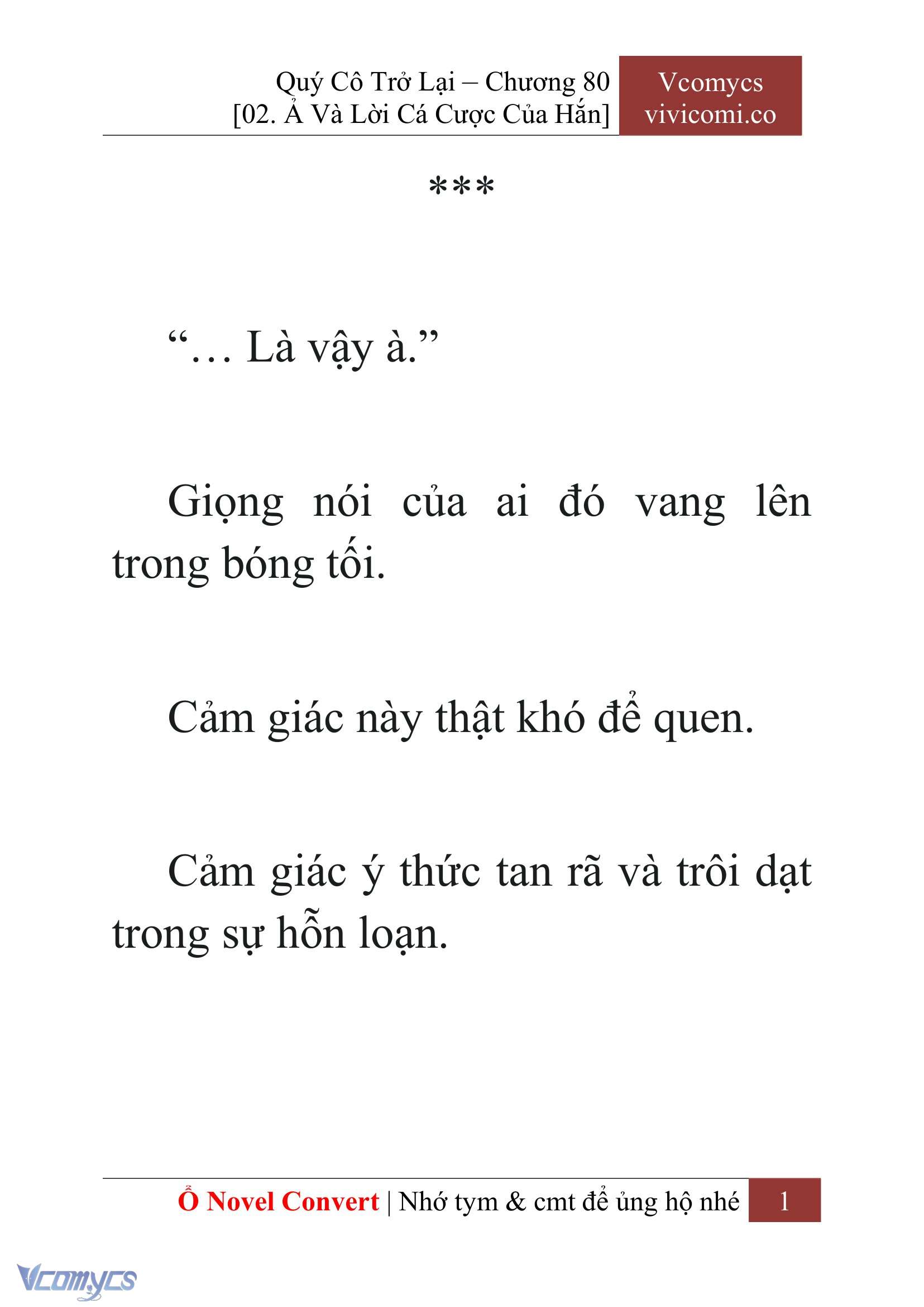[Novel] Quý Cô Trở Lại Chap 80 - Trang 2
