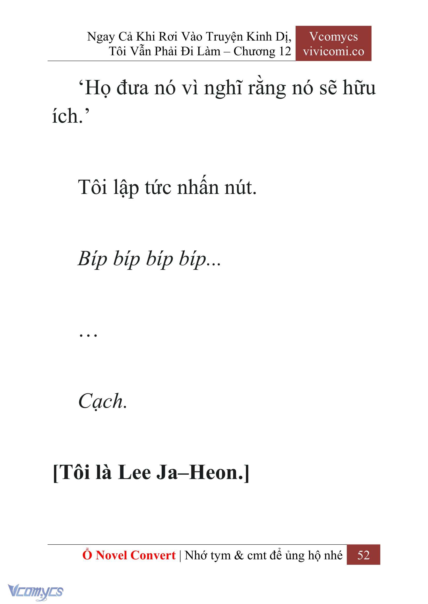 [Novel] Ngay Cả Khi Rơi Vào Truyện Kinh Dị, Tôi Vẫn Phải Đi Làm Chap 12 - Trang 2