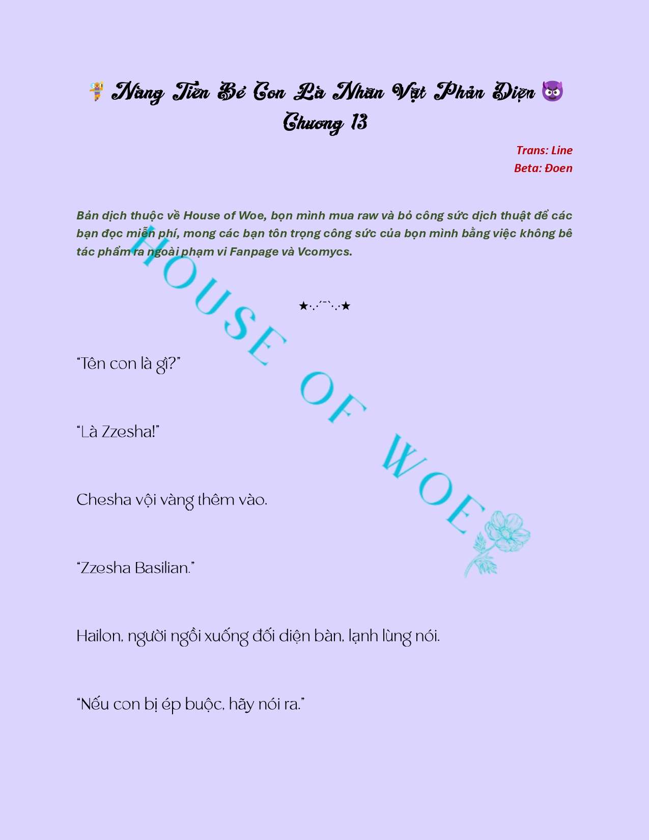 [NOVEL] NÀNG TIÊN BÉ CON LÀ NHÂN VẬT PHẢN DIỆN Chap 13 - Next Chap 14