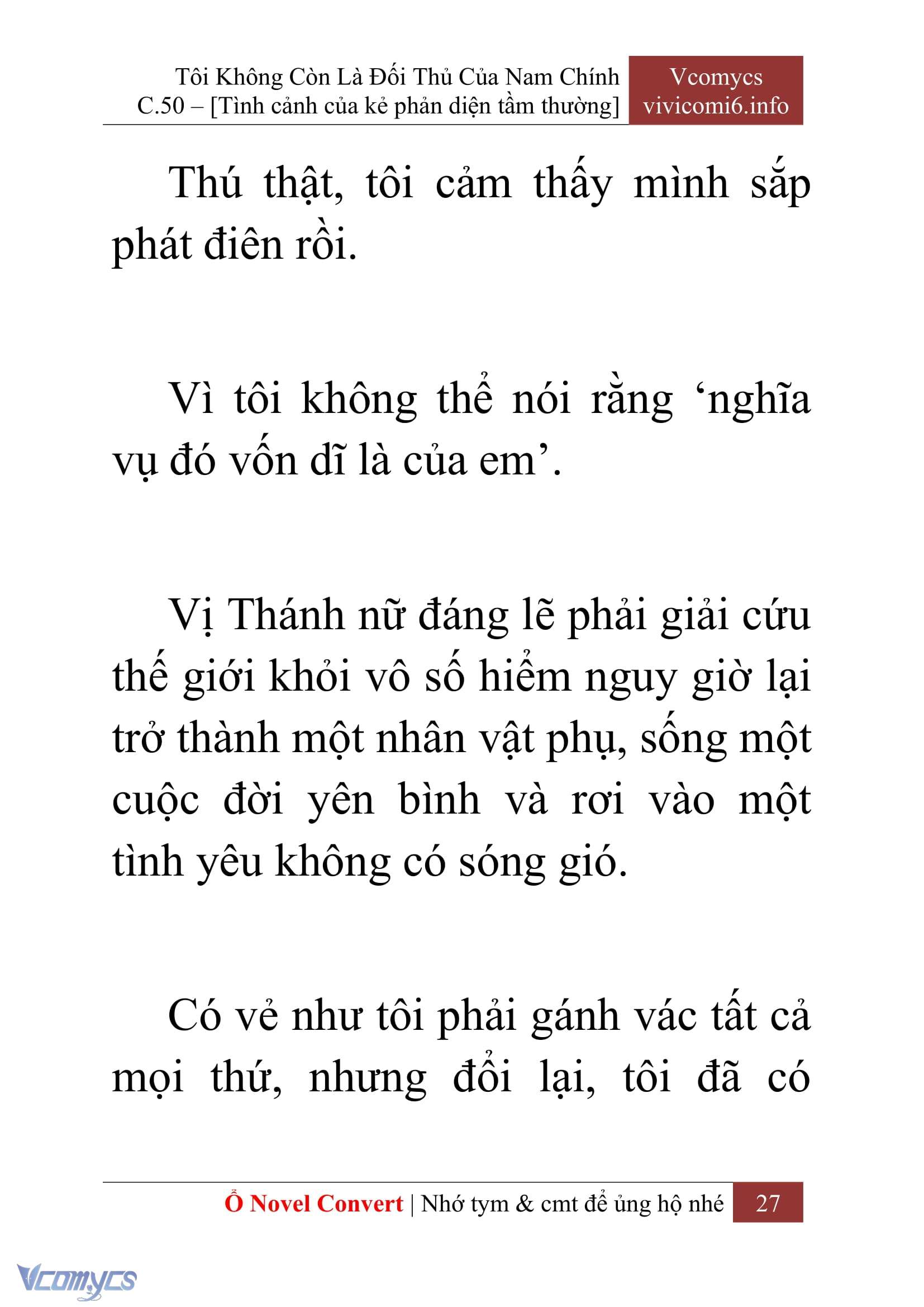 [Novel] Tôi Không Còn Là Đối Thủ Của Nam Chính Chap 50 - Next Chap 51