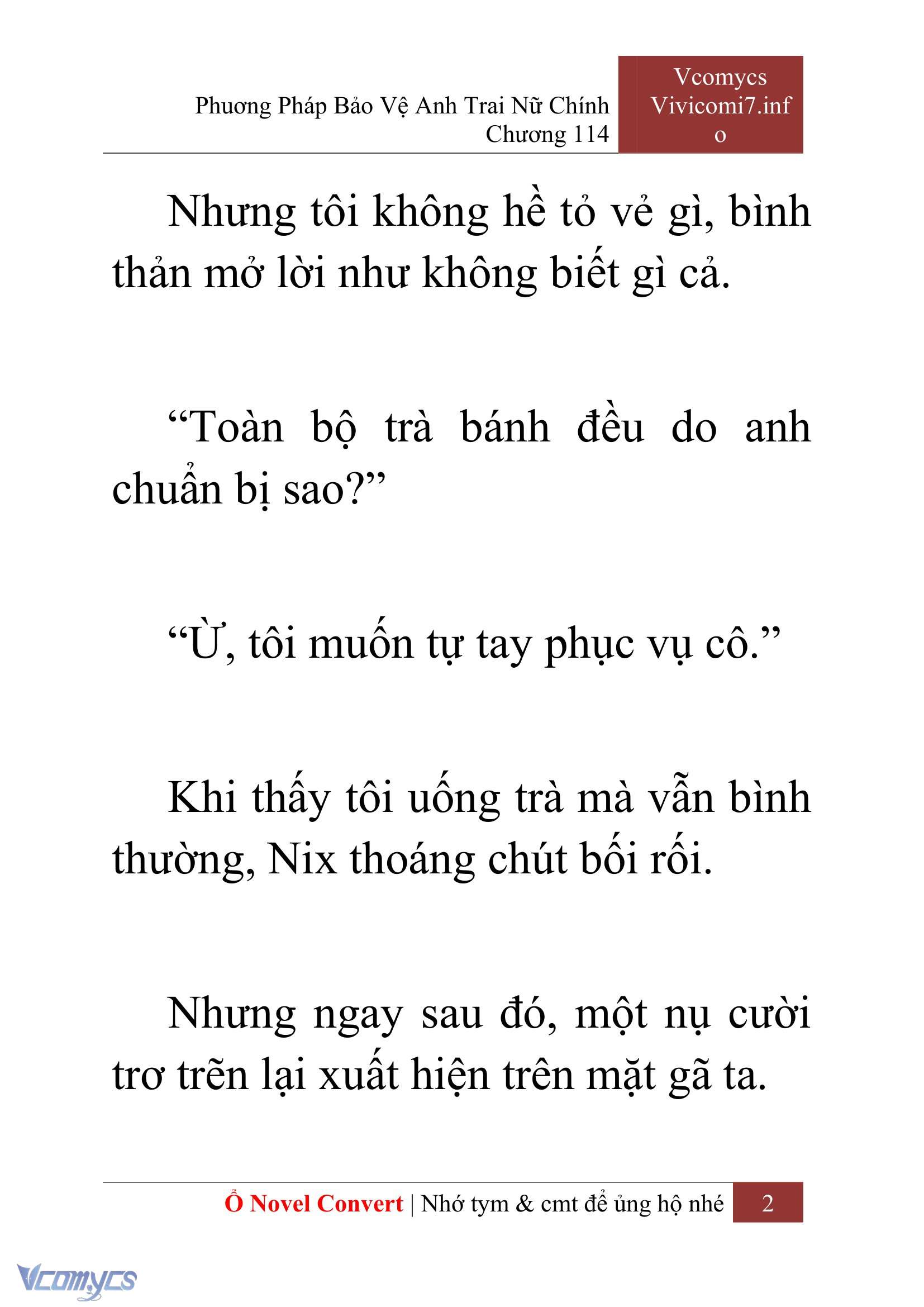 [Novel] Phương Pháp Bảo Vệ Anh Trai Nữ Chính Chap 114 - Trang 2