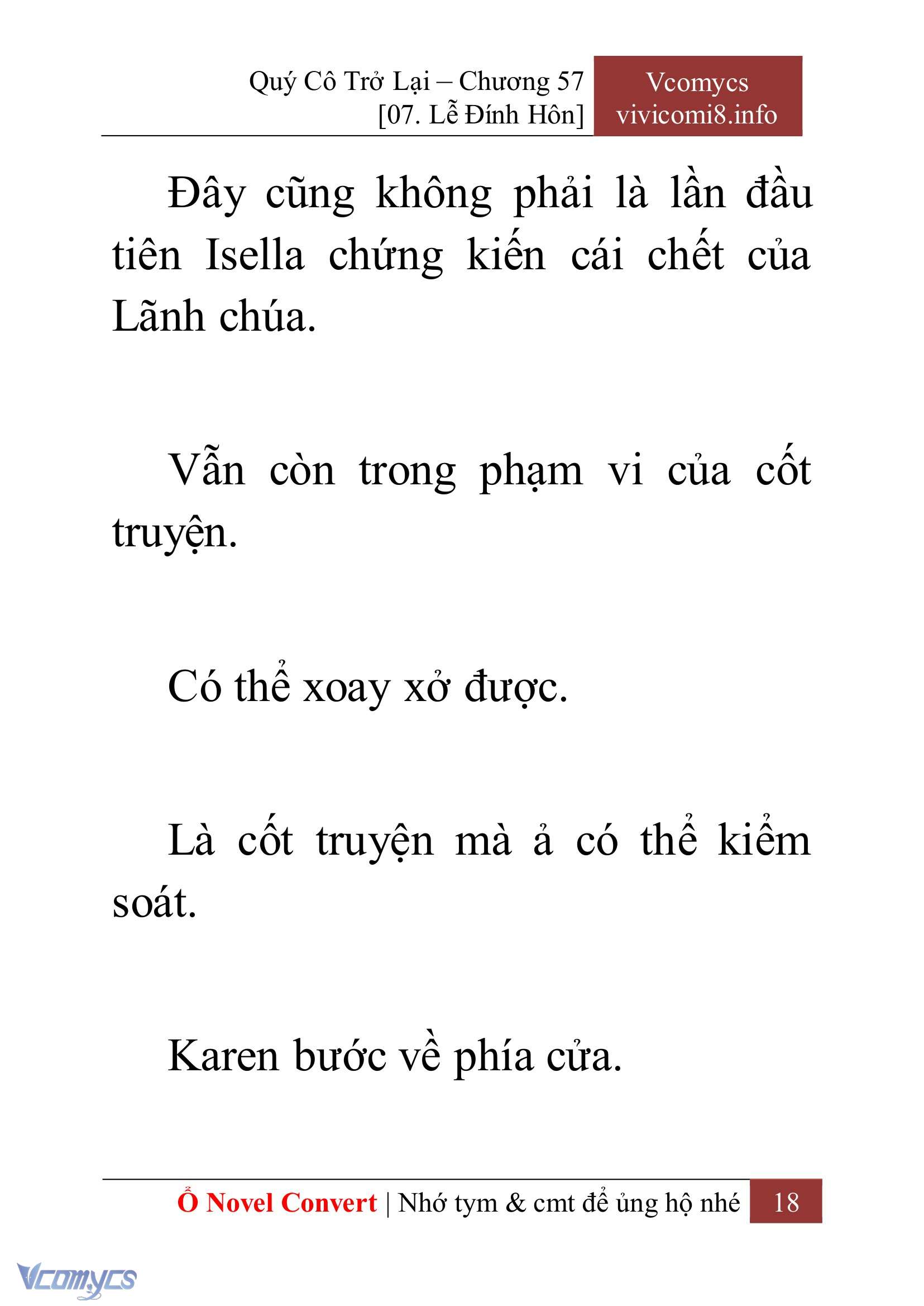[Novel] Quý Cô Trở Lại Chap 57 - Trang 2