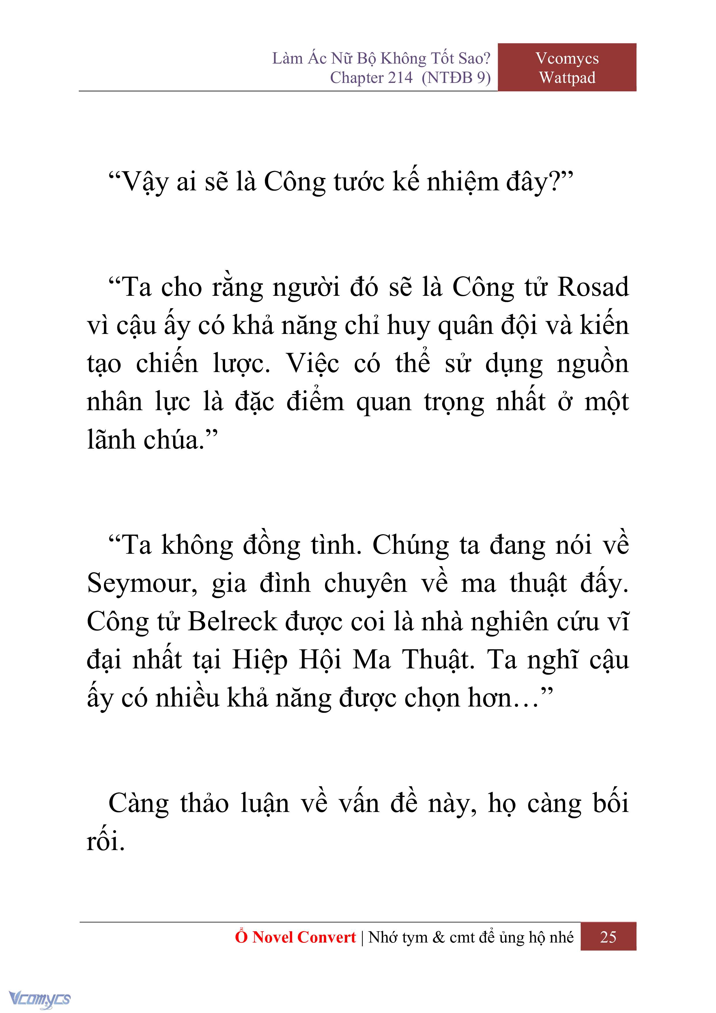 [Novel] Làm Ác Nữ Bộ Không Tốt Sao? Chap 214 - Trang 2