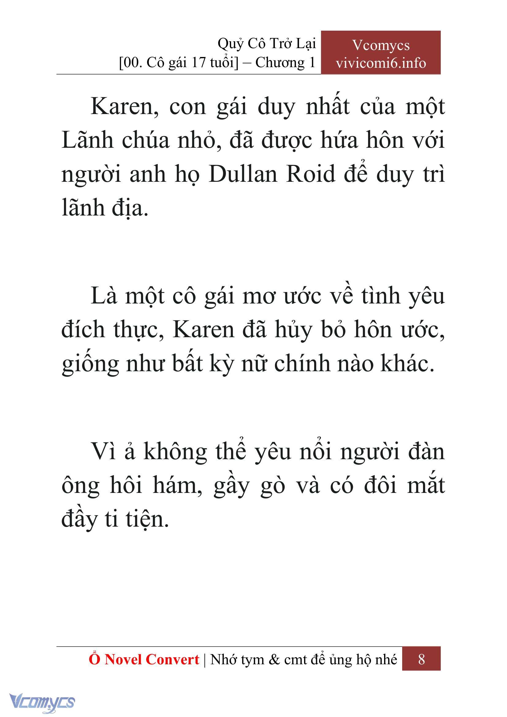 [Novel] Quý Cô Trở Lại Chap 1 - Trang 2