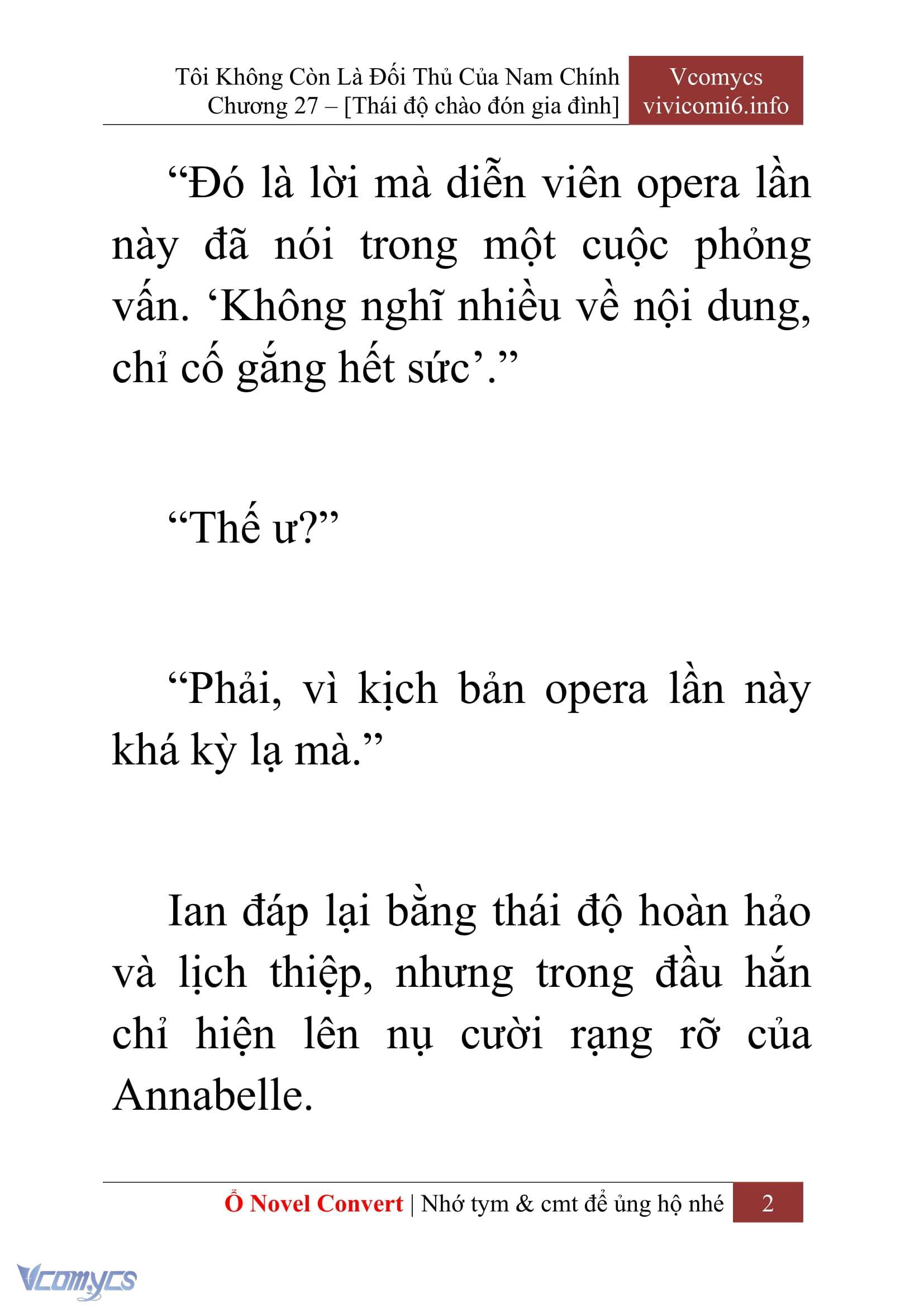 [Novel] Tôi Không Còn Là Đối Thủ Của Nam Chính Chap 27 - Trang 2