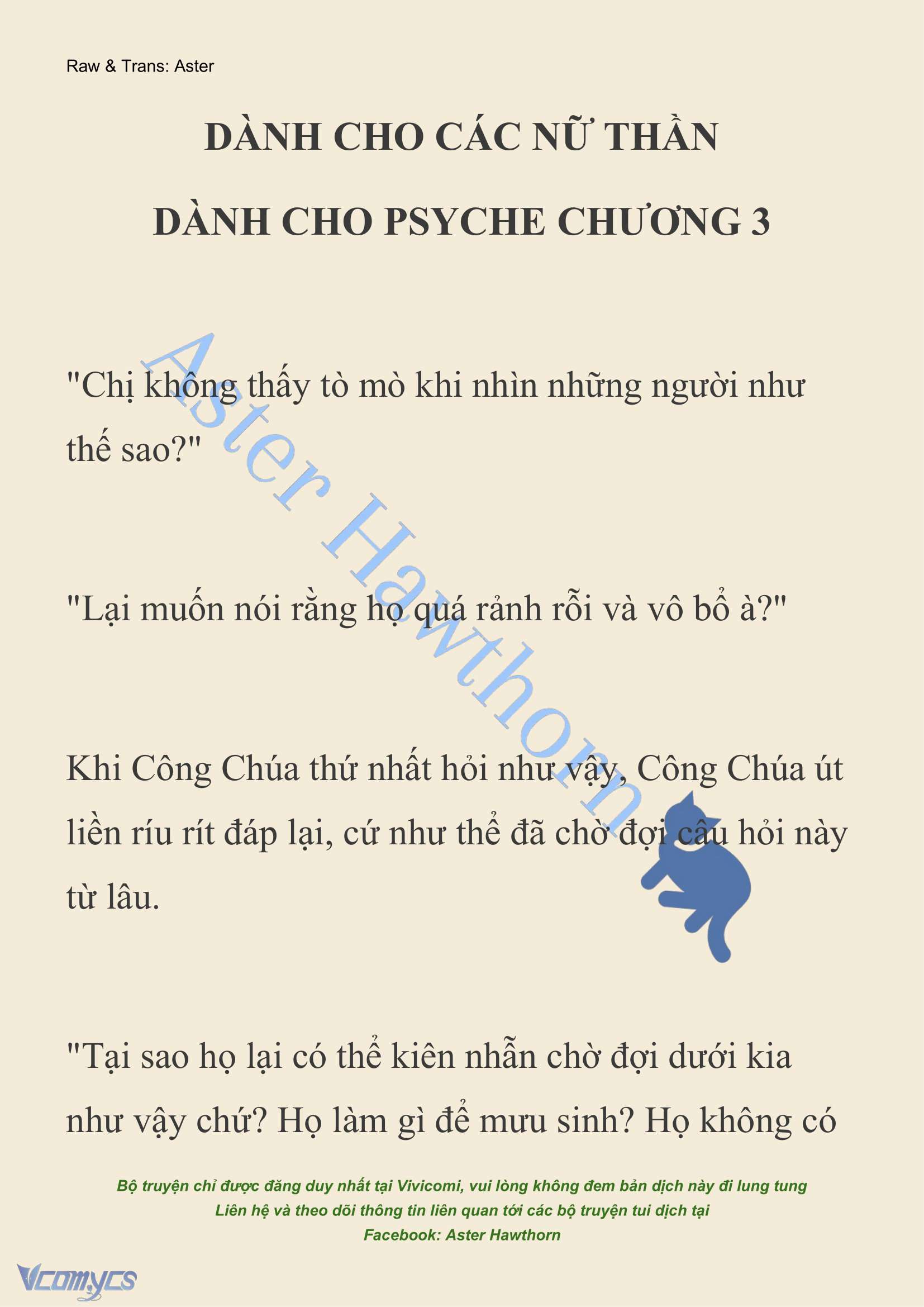 [NOVEL] Dành Cho Các Nữ Thần: Dành cho Psyche Chap 3 - Trang 2