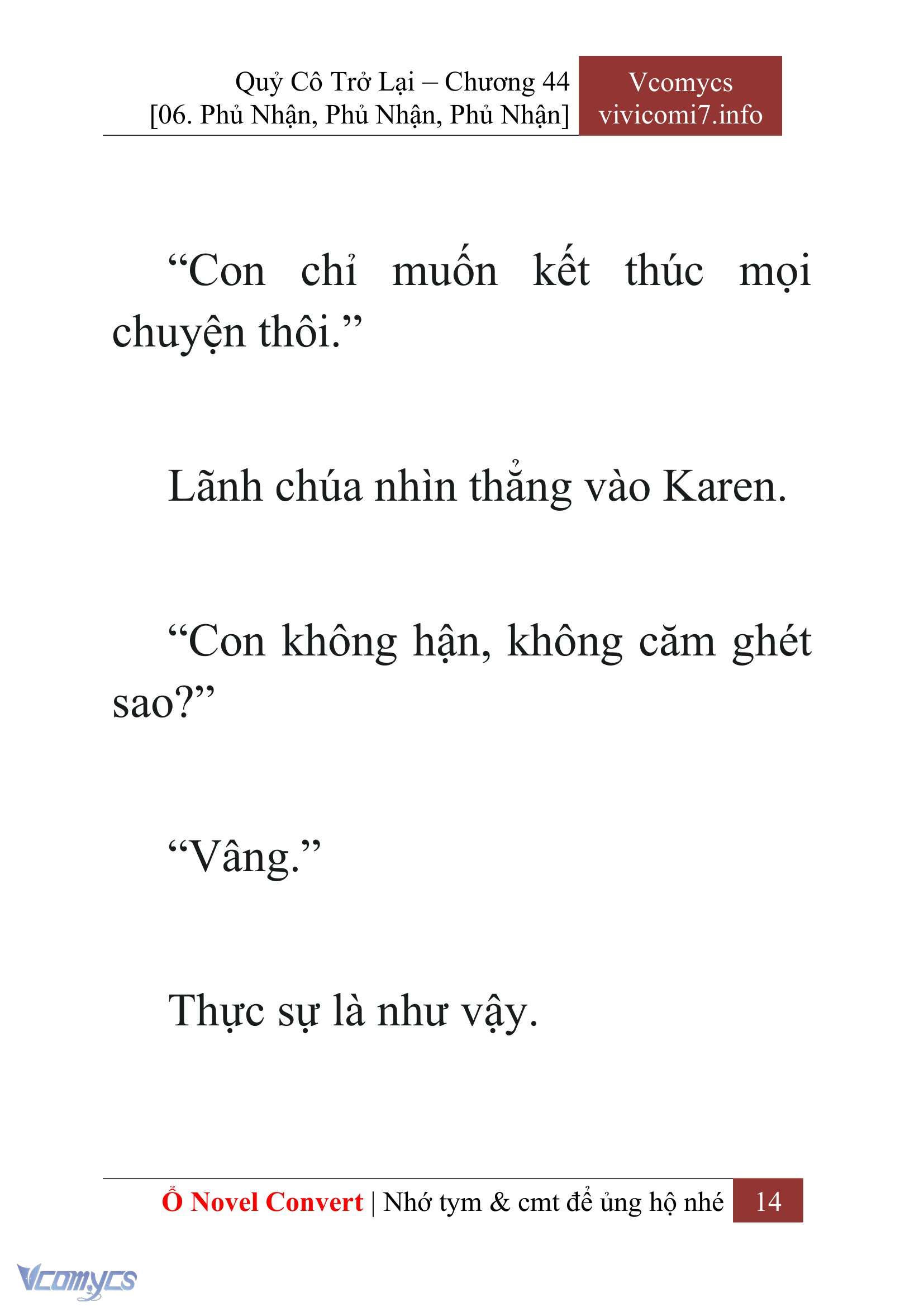 [Novel] Quý Cô Trở Lại Chap 44 - Trang 2
