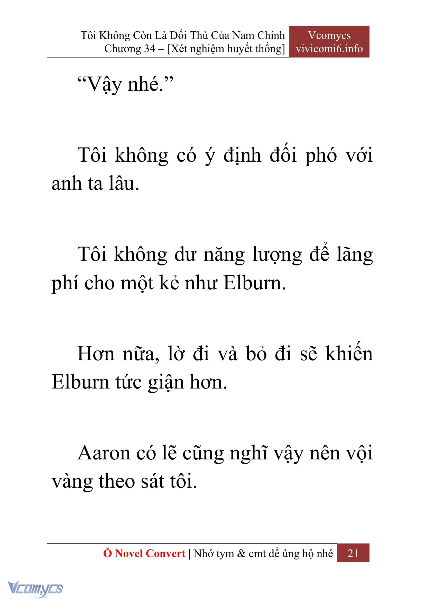[Novel] Tôi Không Còn Là Đối Thủ Của Nam Chính Chap 34 - Trang 2