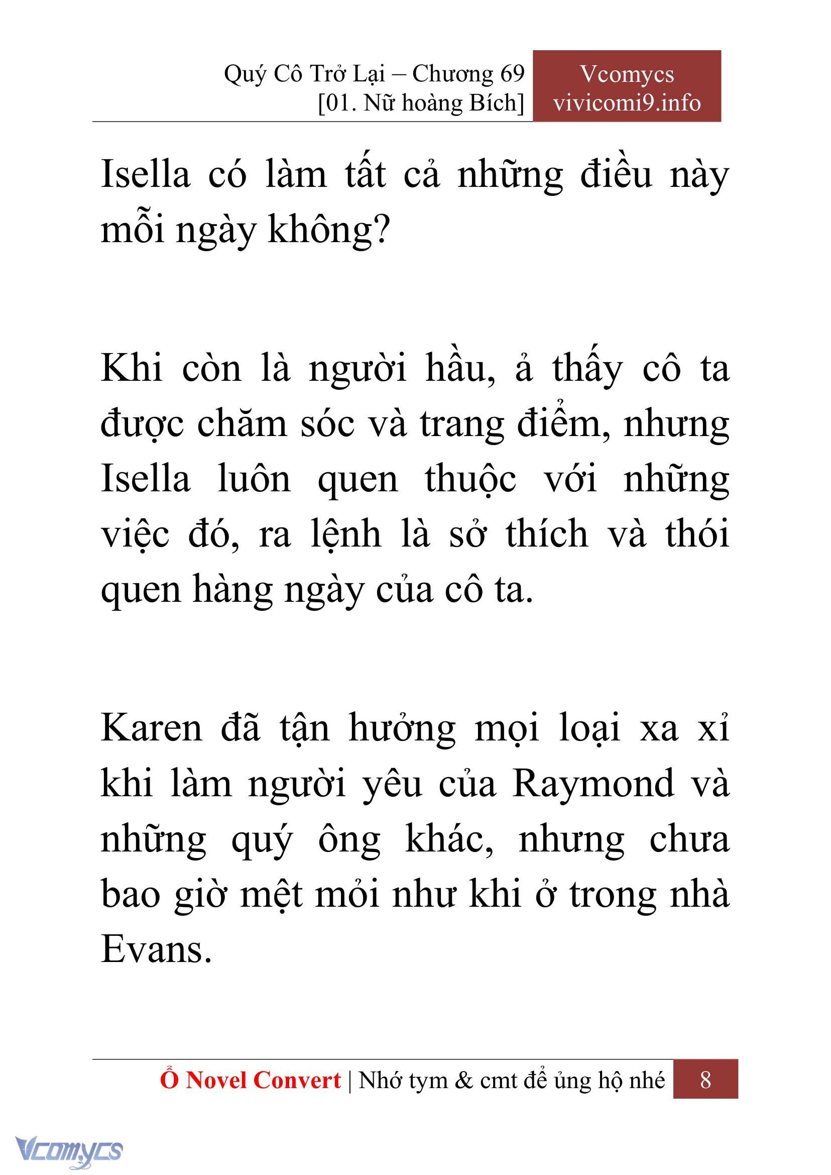 [Novel] Quý Cô Trở Lại Chap 69 - Trang 2