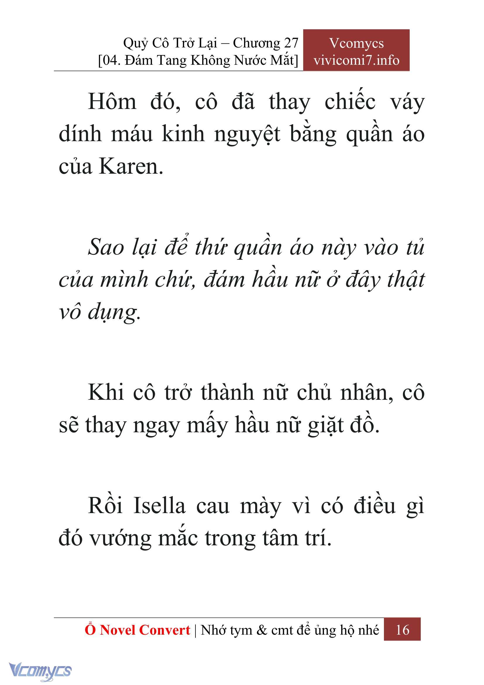 [Novel] Quý Cô Trở Lại Chap 27 - Trang 2