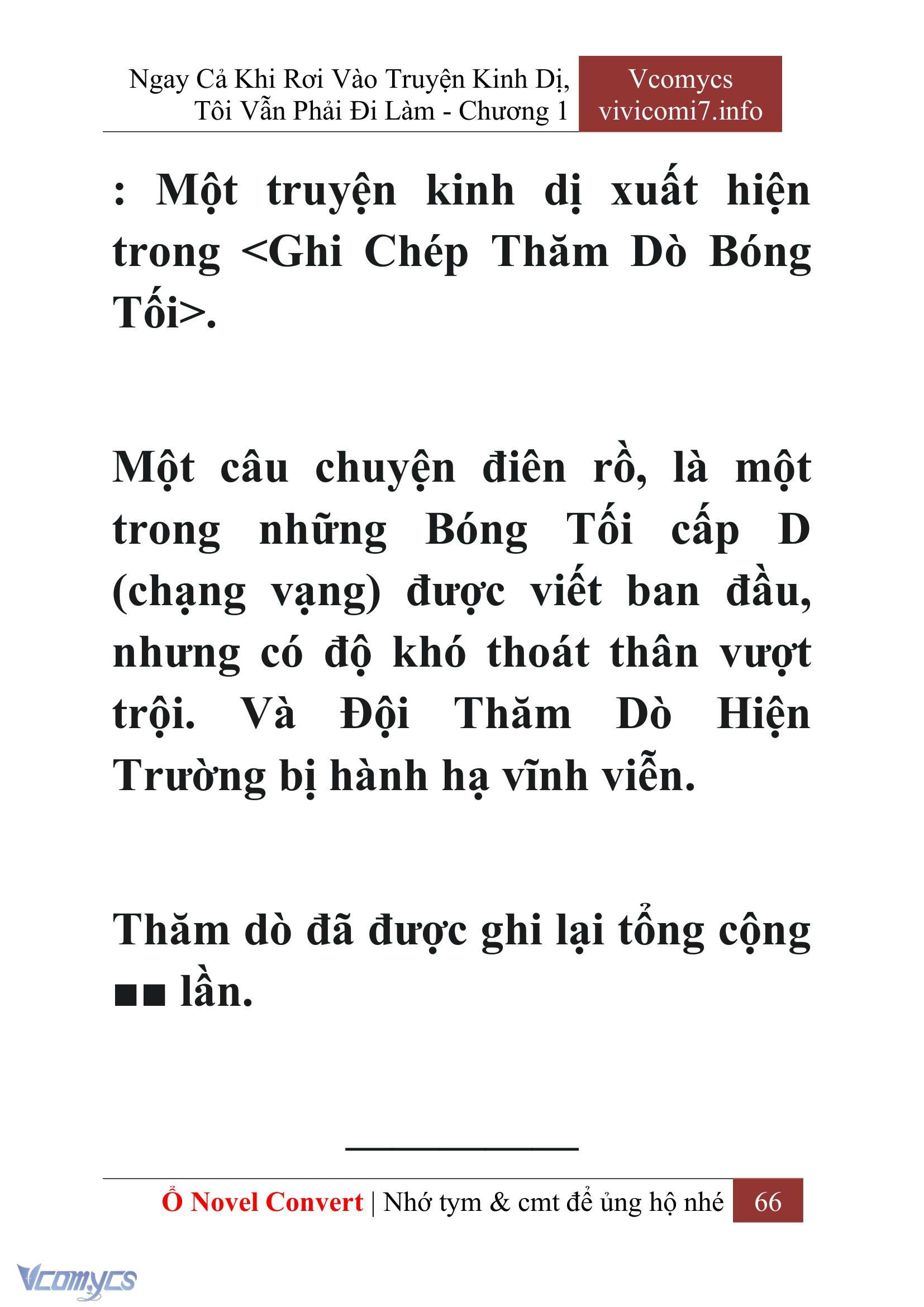 [Novel] Ngay Cả Khi Rơi Vào Truyện Kinh Dị, Tôi Vẫn Phải Đi Làm Chap 1 - Next Chap 2