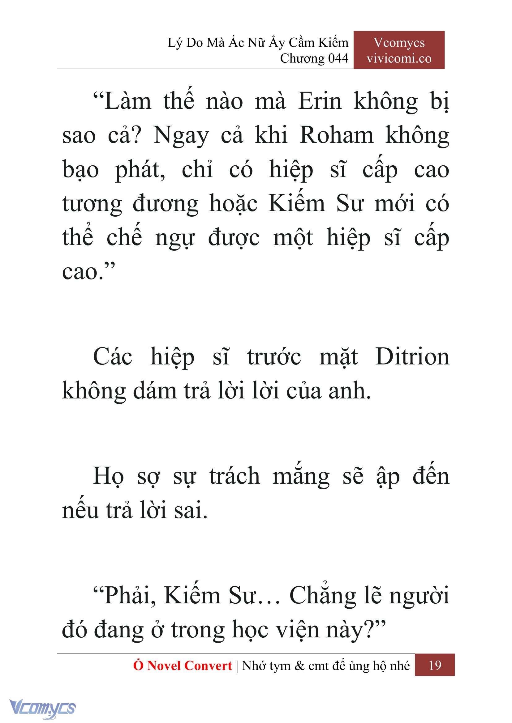 [Novel] Lý Do Mà Ác Nữ Ấy Cầm Kiếm Chap 44 - Next Chap 45