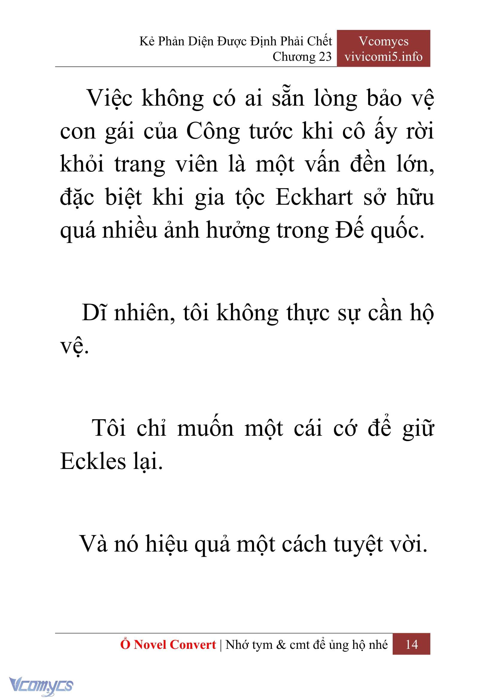 [Novel] Kẻ Phản Diện Được Định Phải Chết Chap 23 - Trang 2
