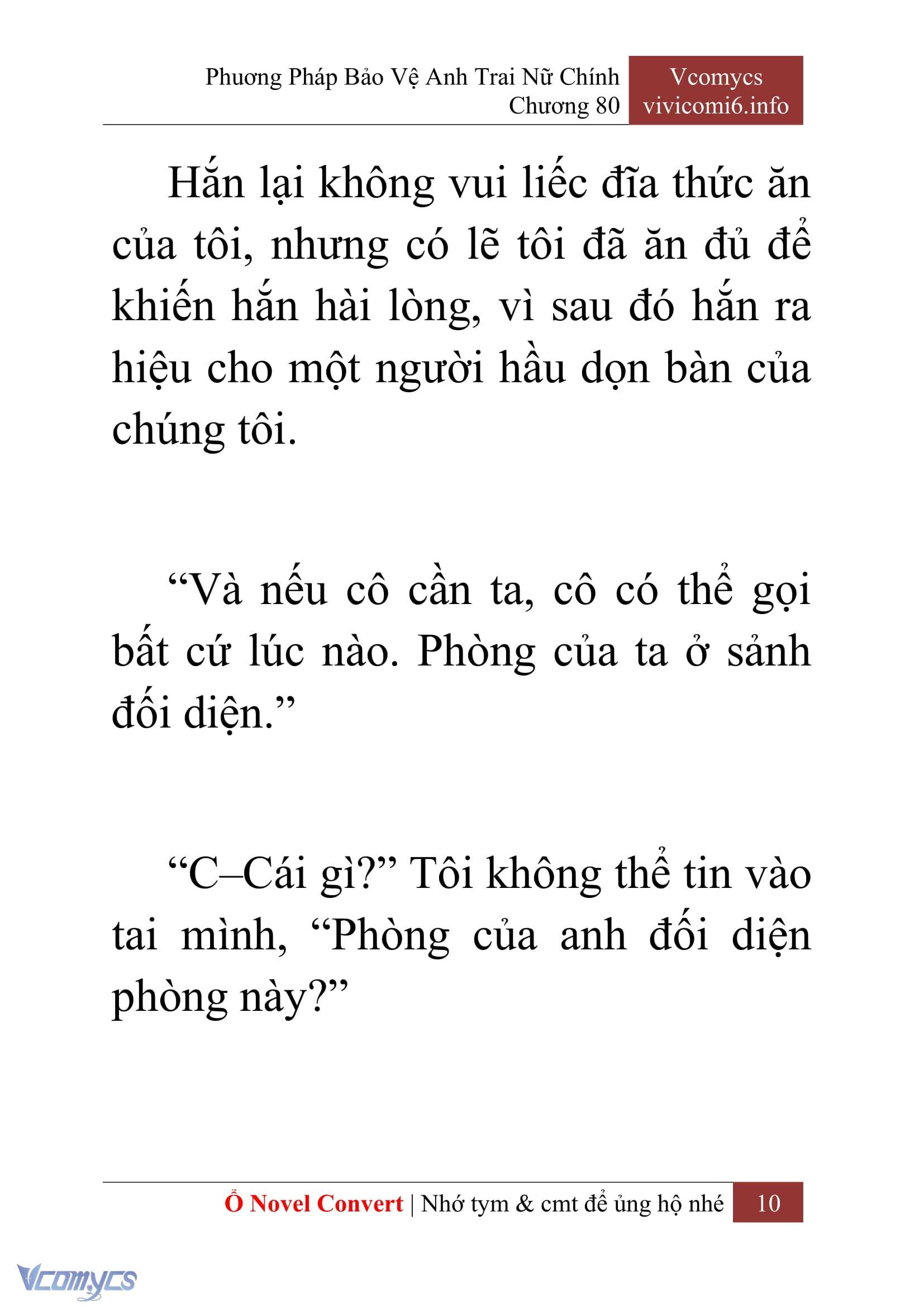 [Novel] Phương Pháp Bảo Vệ Anh Trai Nữ Chính Chap 80 - Trang 2