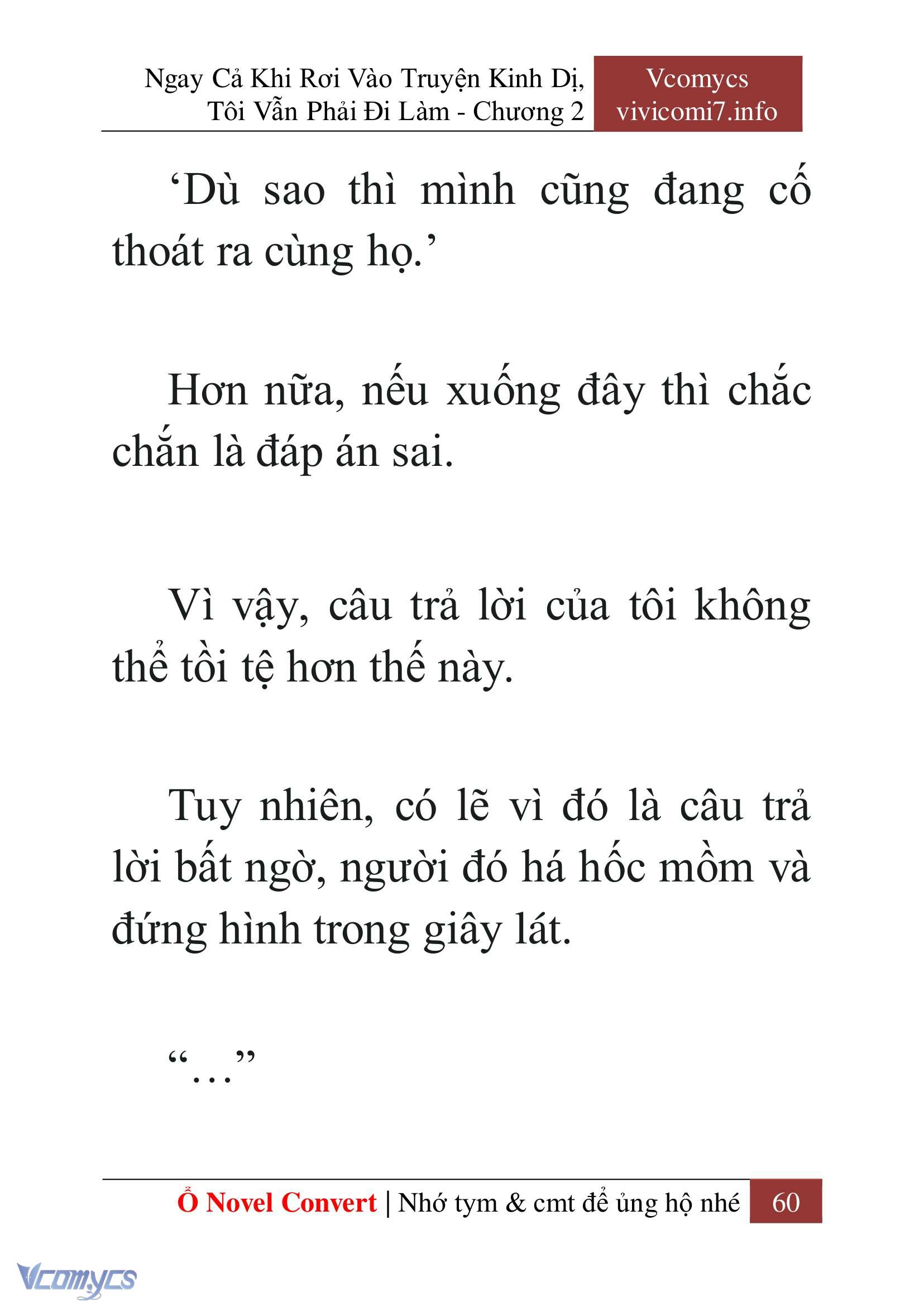 [Novel] Ngay Cả Khi Rơi Vào Truyện Kinh Dị, Tôi Vẫn Phải Đi Làm Chap 2 - Trang 2
