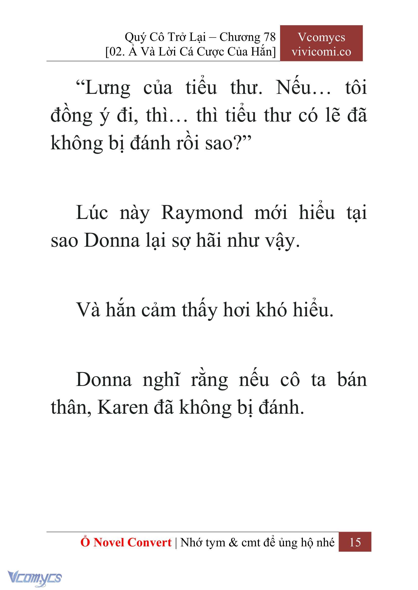 [Novel] Quý Cô Trở Lại Chap 78 - Trang 2