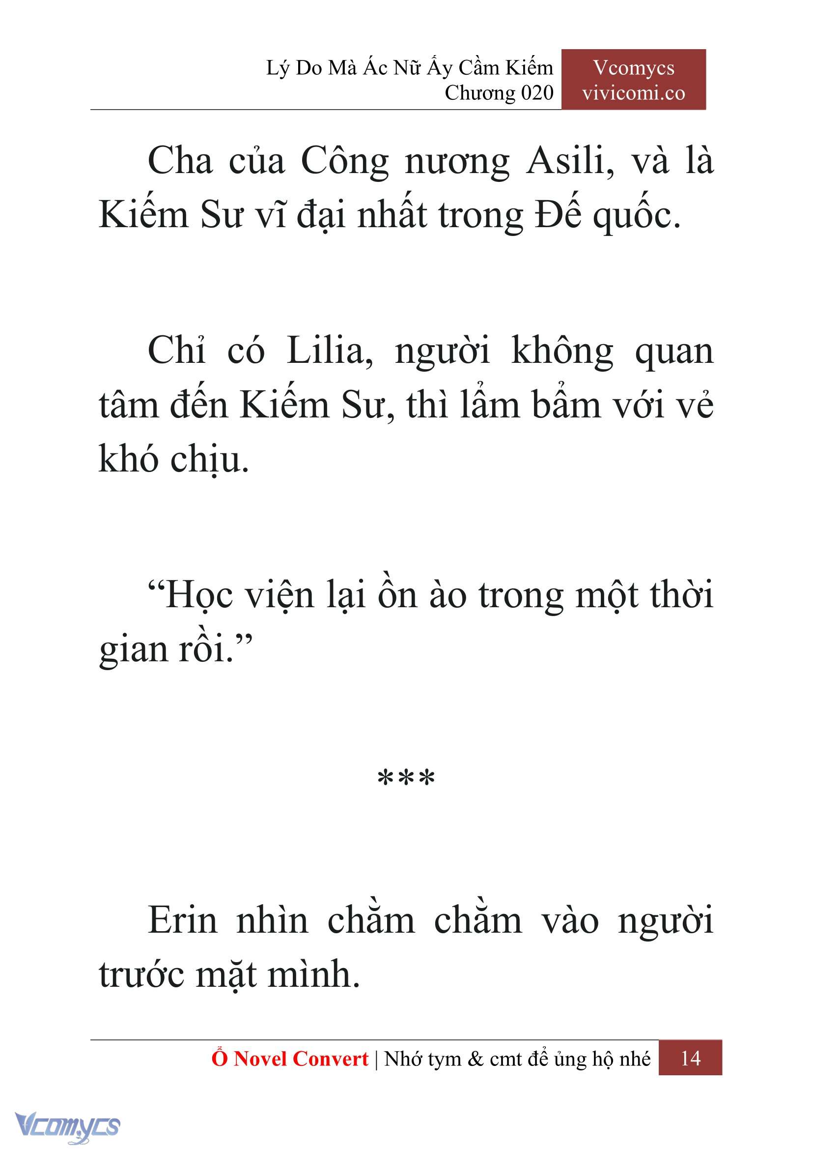 [Novel] Lý Do Mà Ác Nữ Ấy Cầm Kiếm Chap 20 - Next Chap 21