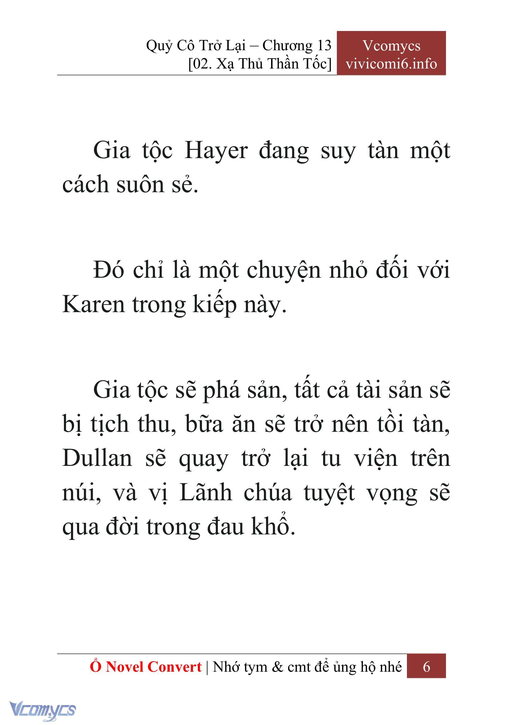 [Novel] Quý Cô Trở Lại Chap 13 - Trang 2