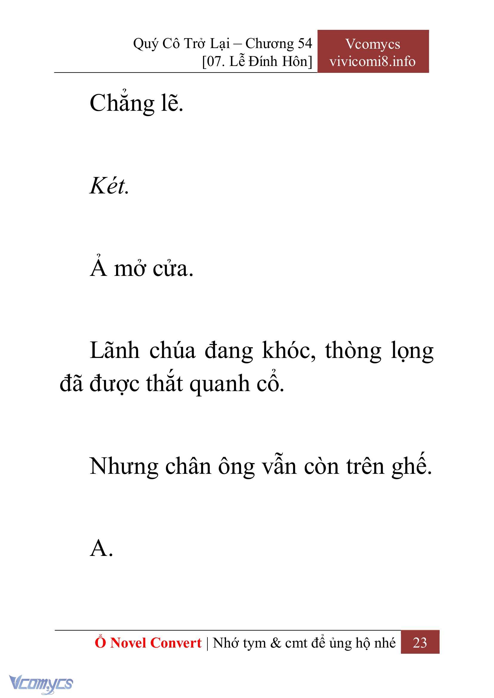 [Novel] Quý Cô Trở Lại Chap 54 - Trang 2