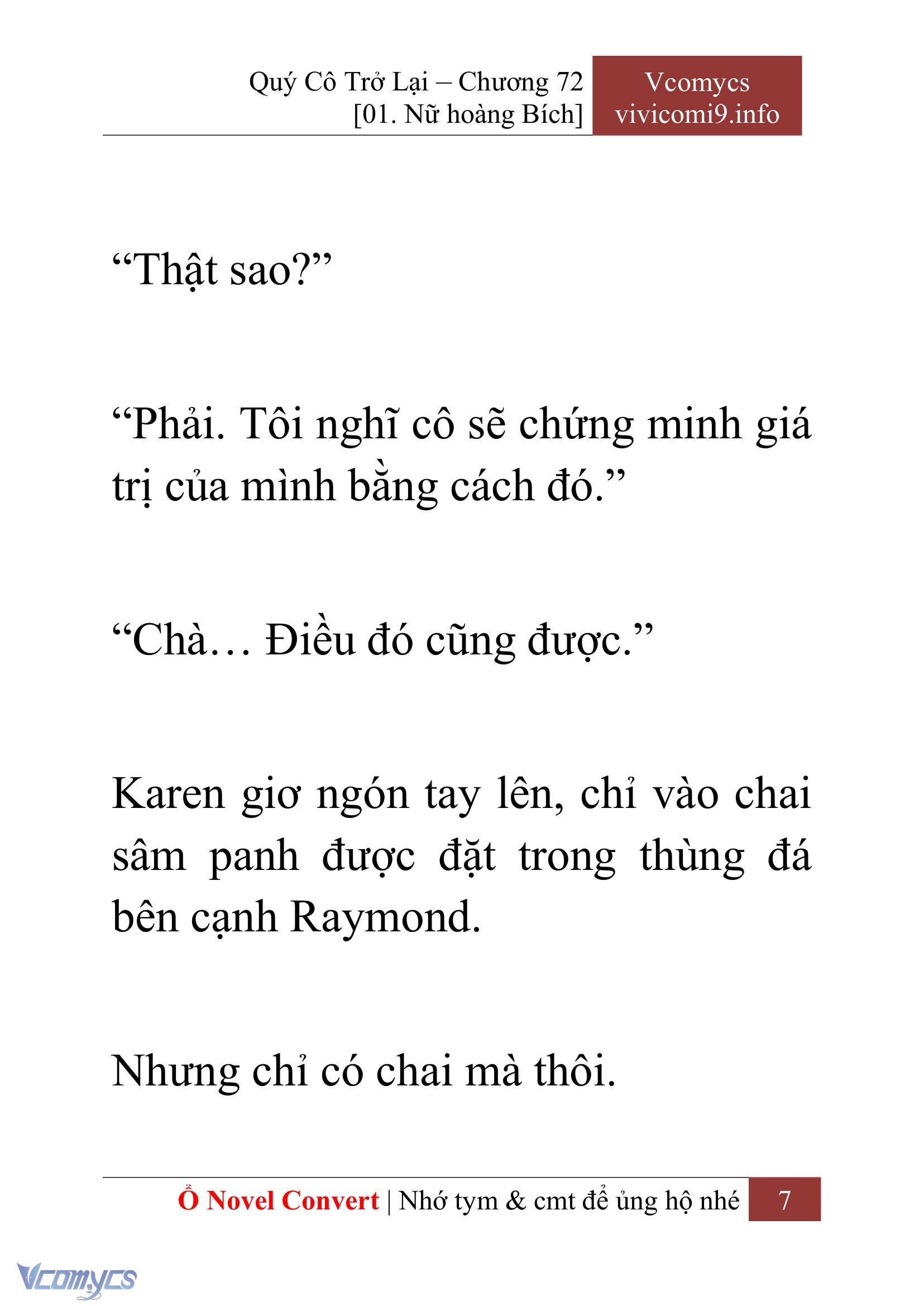 [Novel] Quý Cô Trở Lại Chap 72 - Trang 2