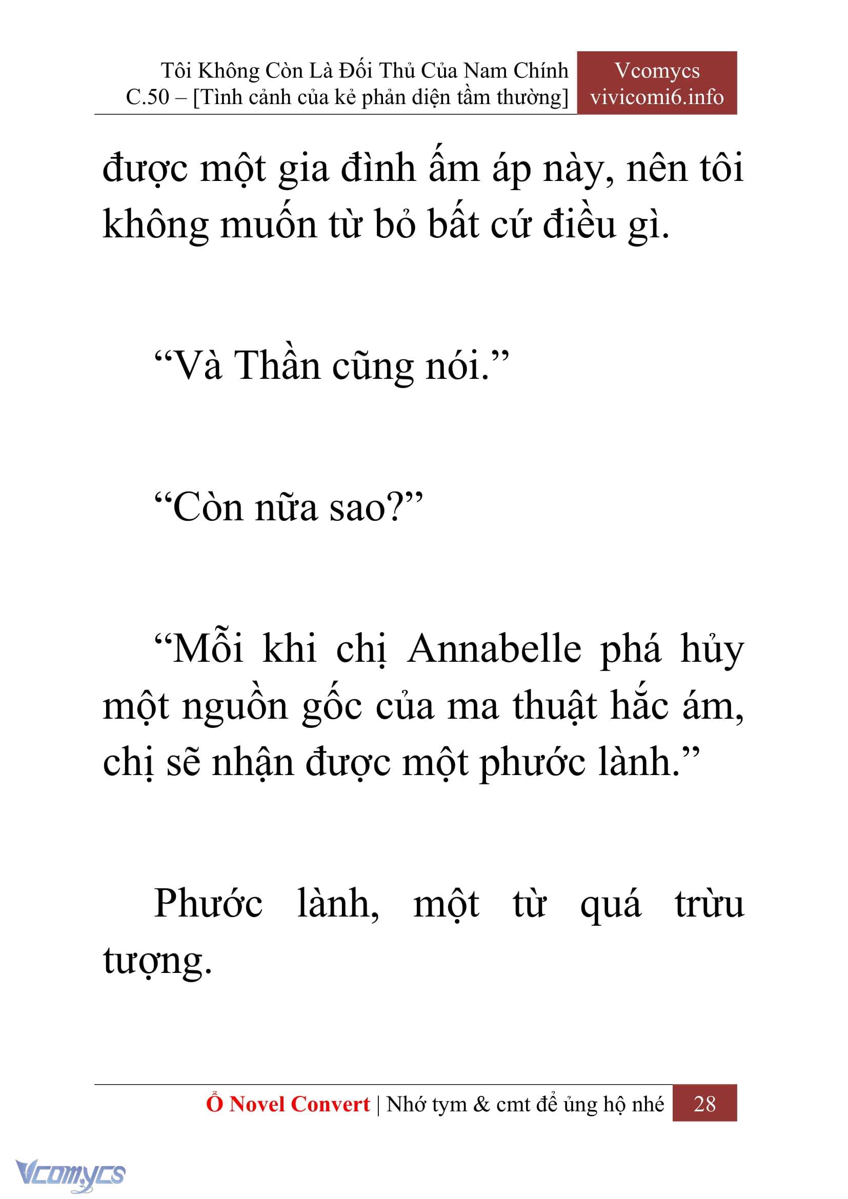 [Novel] Tôi Không Còn Là Đối Thủ Của Nam Chính Chap 50 - Next Chap 51