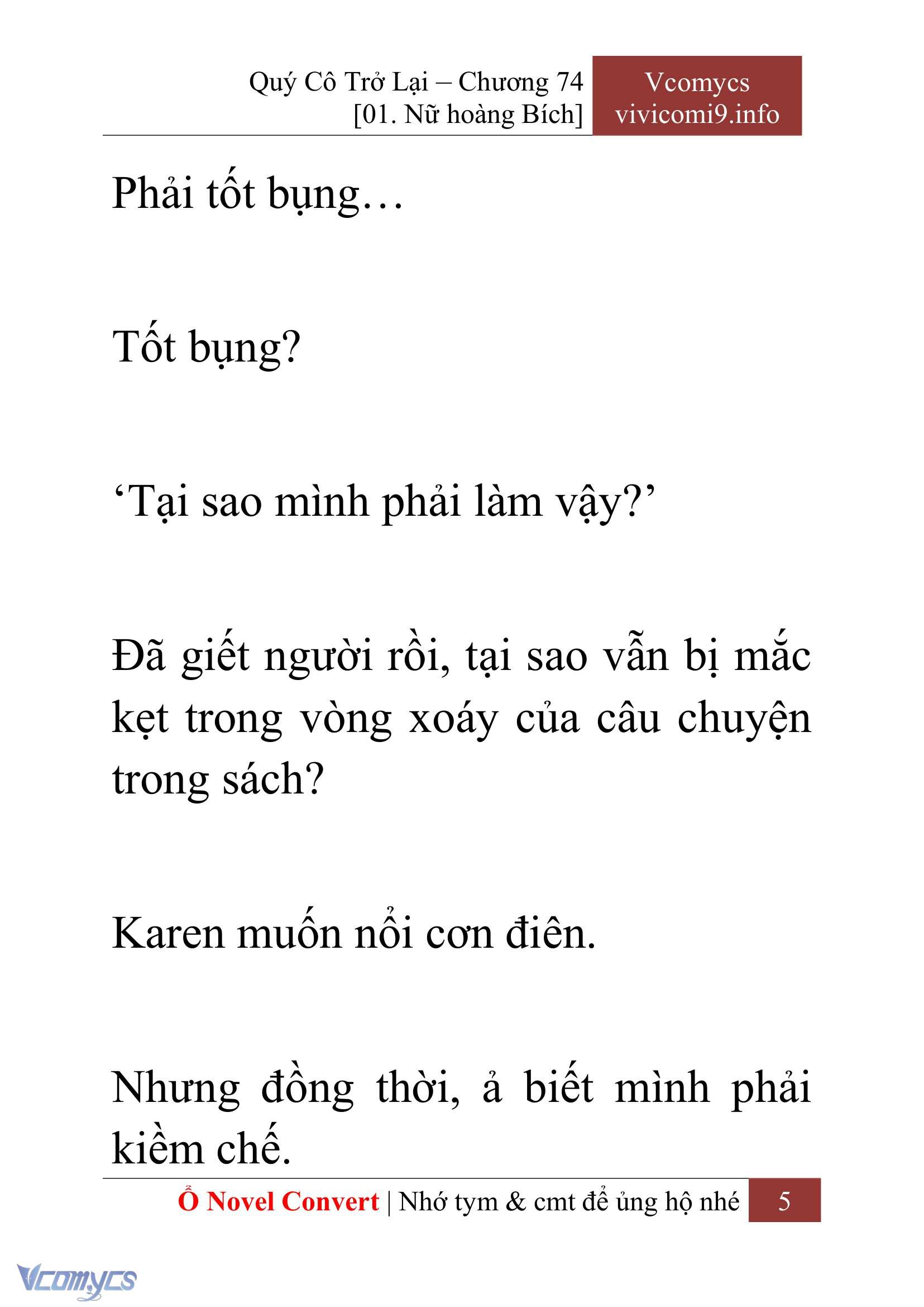 [Novel] Quý Cô Trở Lại Chap 74 - Trang 2