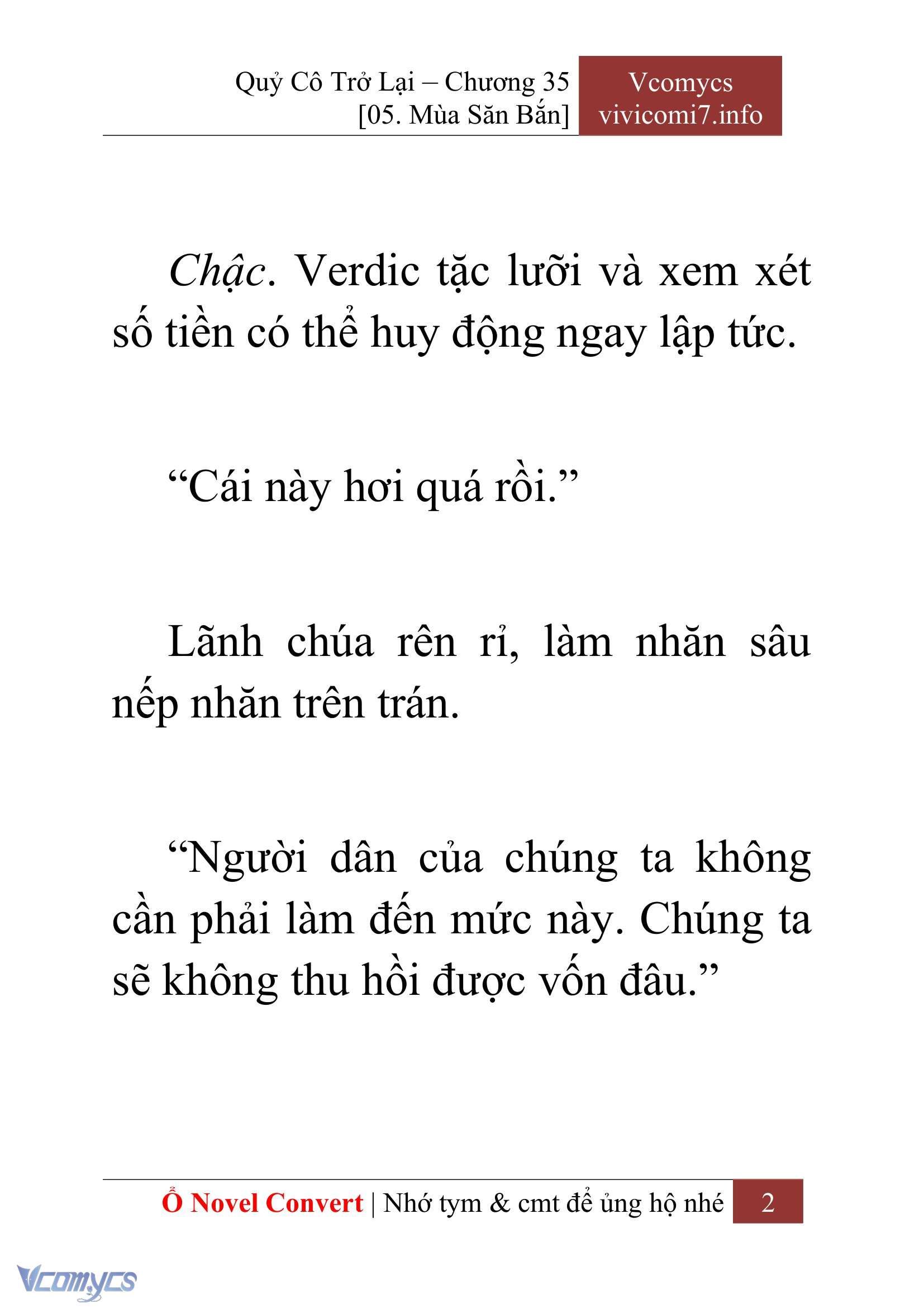 [Novel] Quý Cô Trở Lại Chap 35 - Trang 2