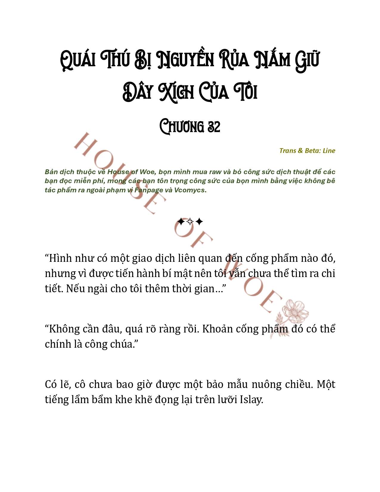 [NOVEL] QUÁI THÚ BỊ NGUYỀN RỦA NẮM GIỮ DÂY XÍCH CỦA TÔI Chap 32 - Next Chap 33