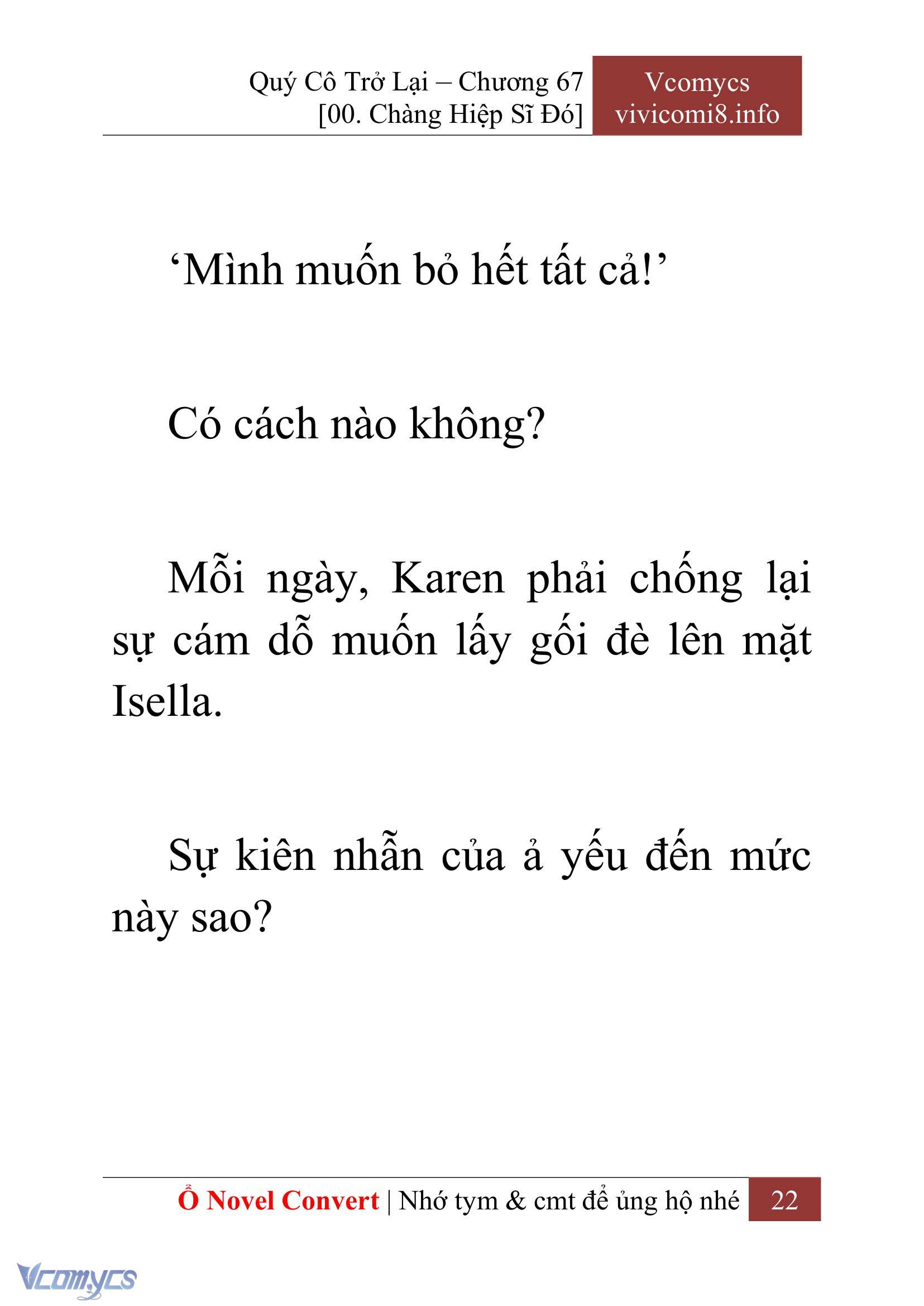 [Novel] Quý Cô Trở Lại Chap 67 - Trang 2