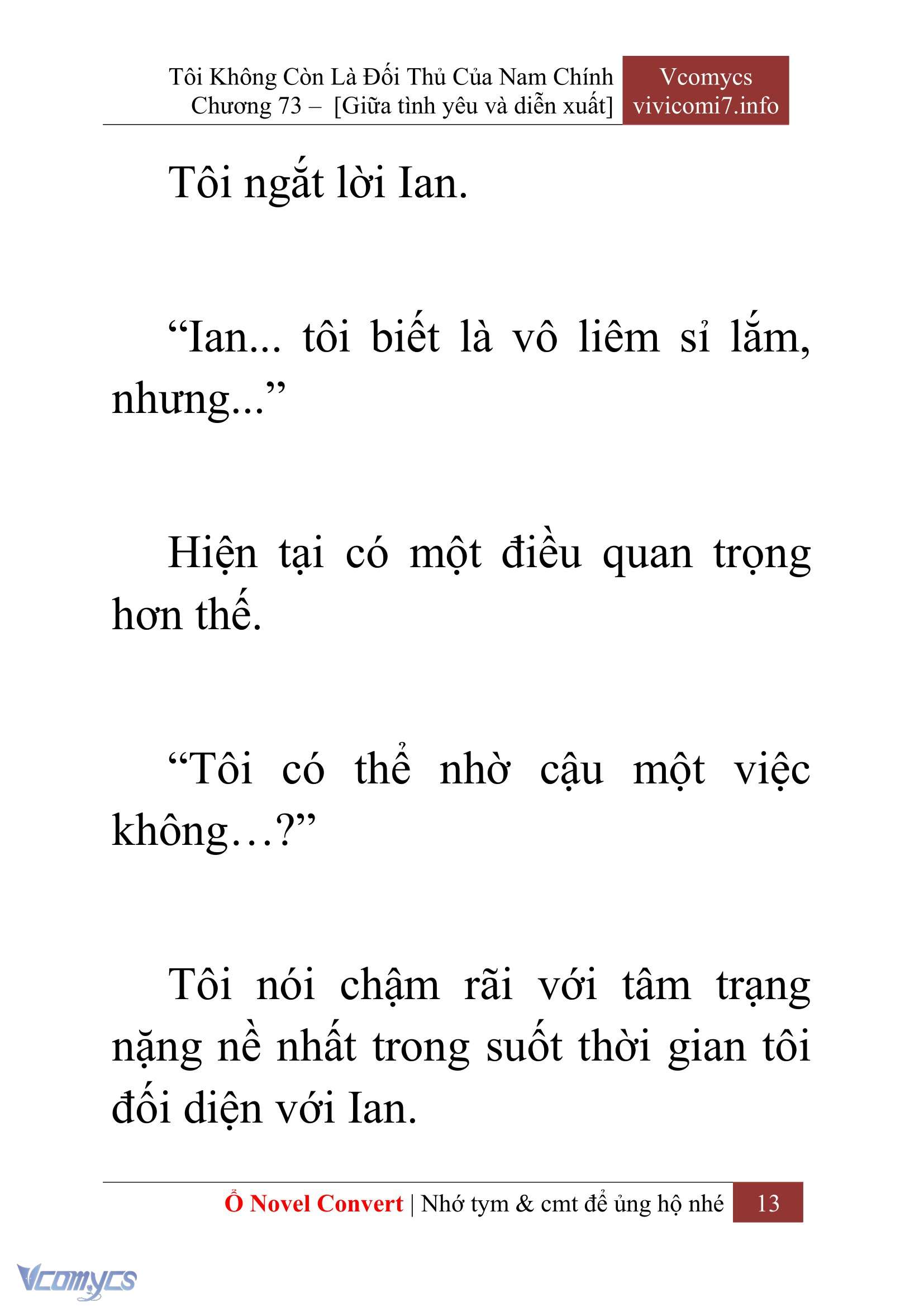 [Novel] Tôi Không Còn Là Đối Thủ Của Nam Chính Chap 73 - Trang 2