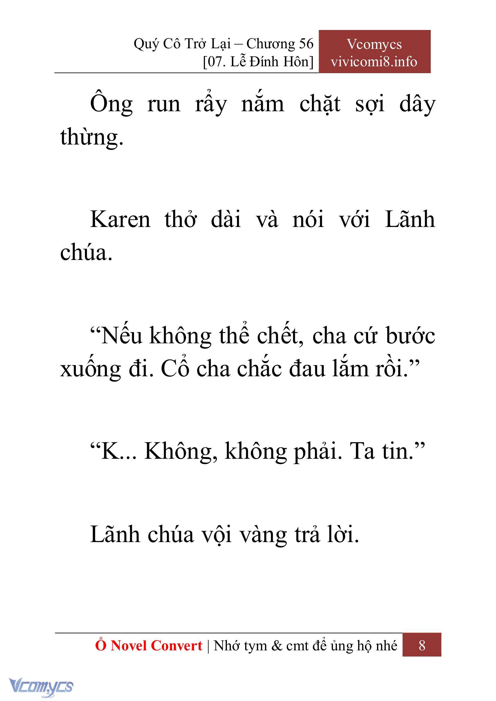 [Novel] Quý Cô Trở Lại Chap 56 - Trang 2