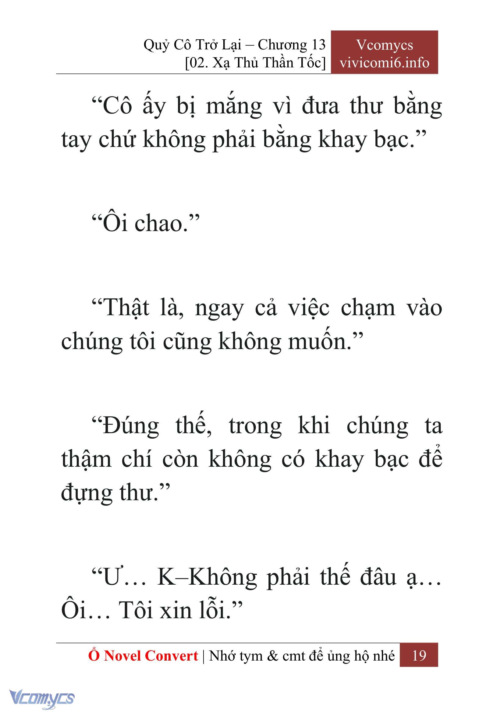 [Novel] Quý Cô Trở Lại Chap 13 - Trang 2