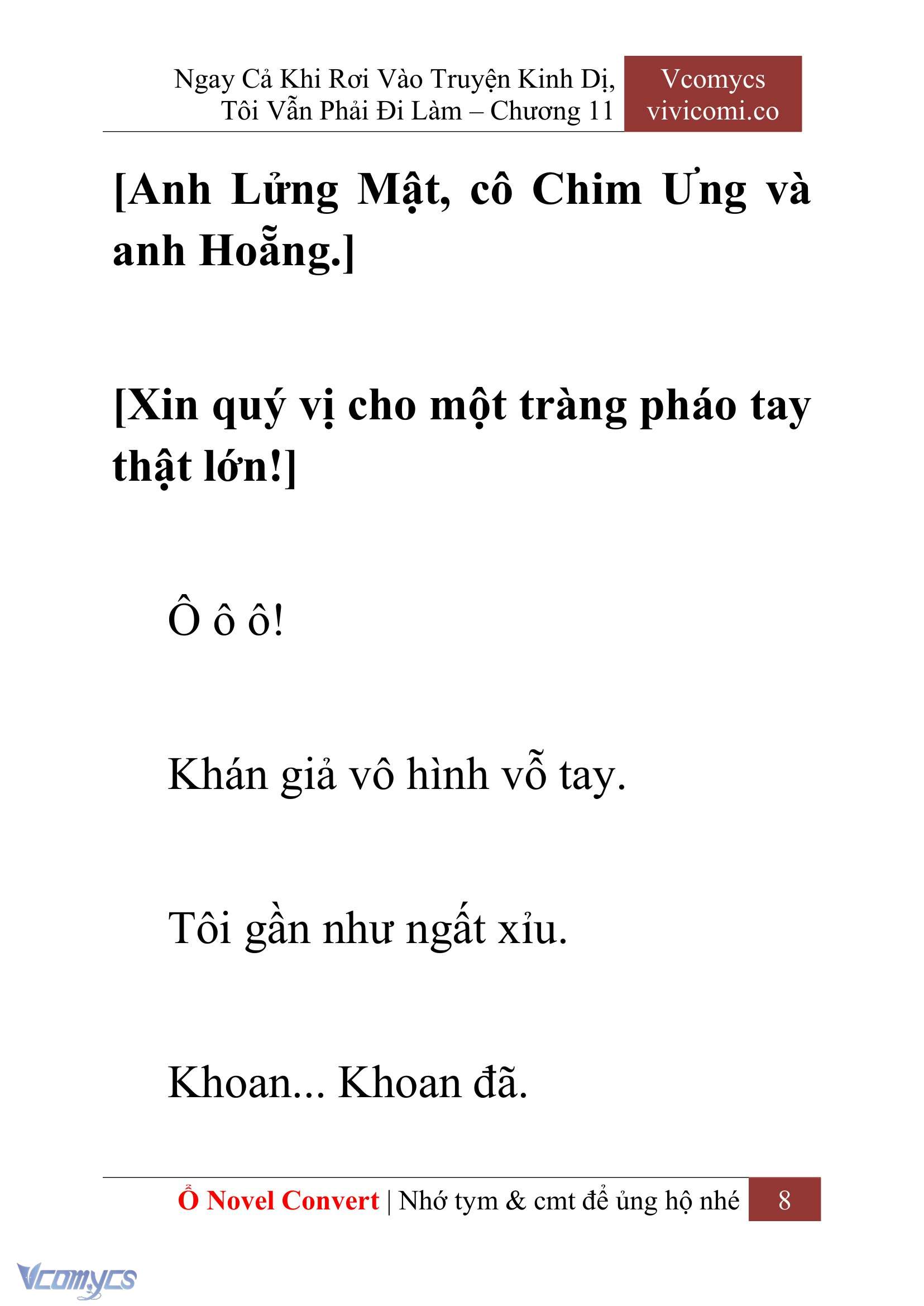 [Novel] Ngay Cả Khi Rơi Vào Truyện Kinh Dị, Tôi Vẫn Phải Đi Làm Chap 11 - Next 